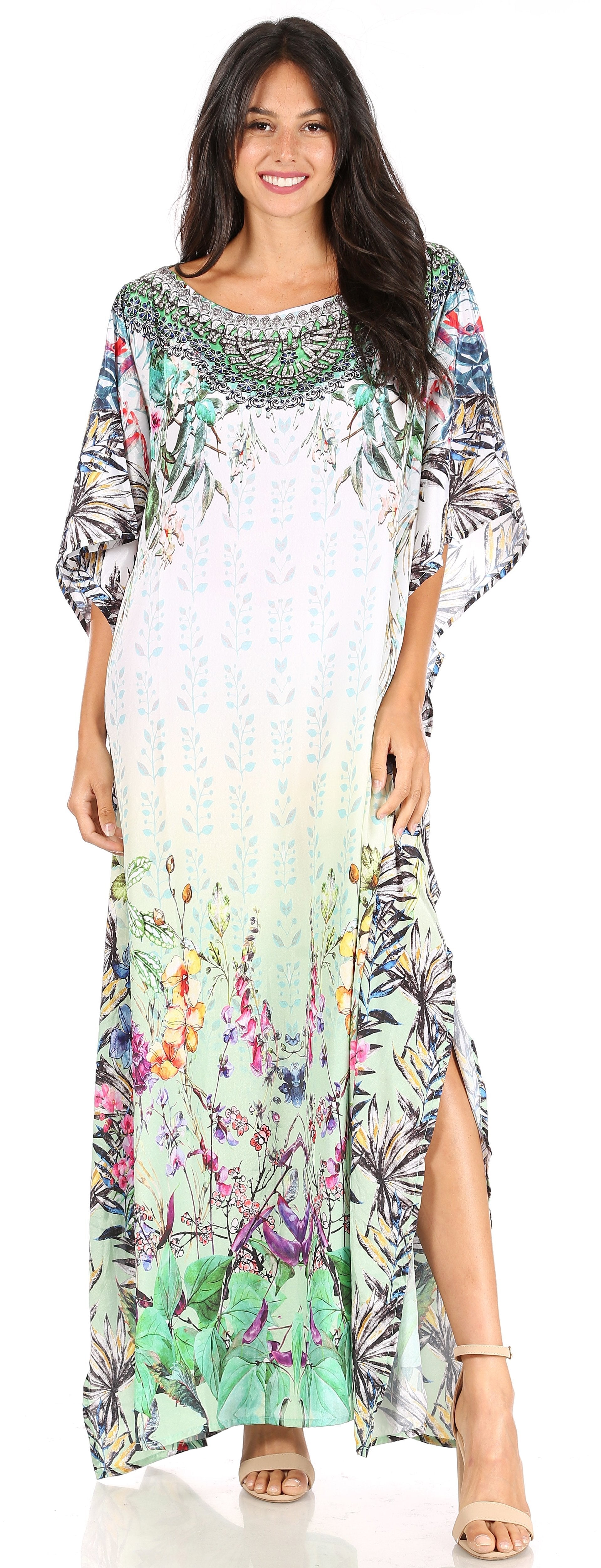 Sakkas Jabari Maxi Short Sleeve Long Beach Kaftan