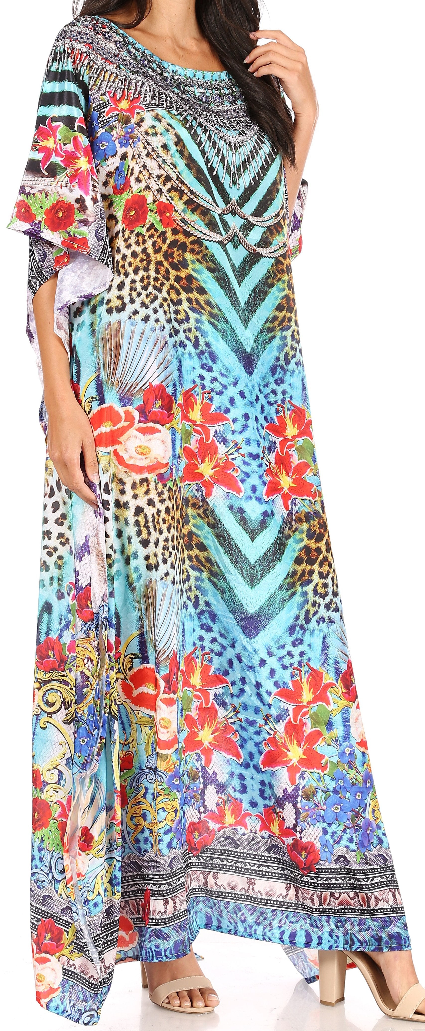 Sakkas Jabari Maxi Short Sleeve Long Beach Kaftan