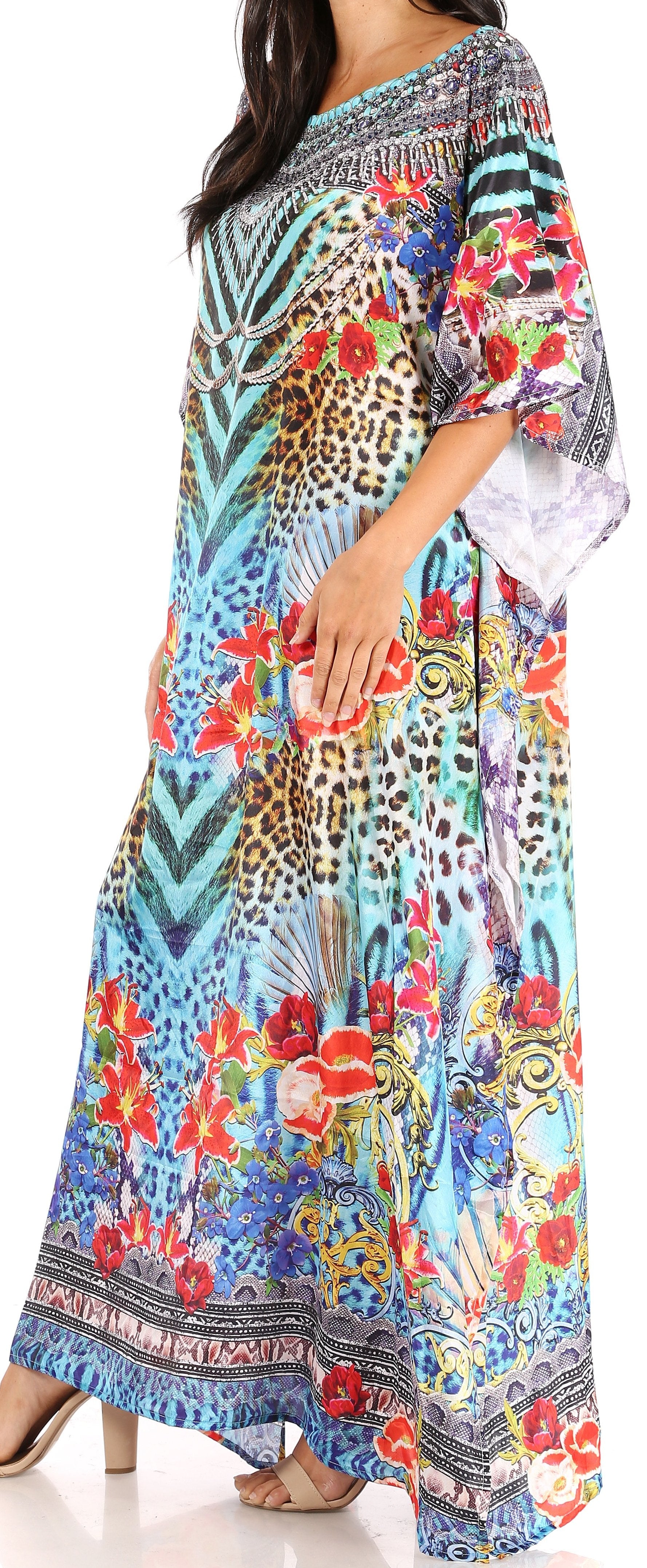 Sakkas Jabari Maxi Short Sleeve Long Beach Kaftan
