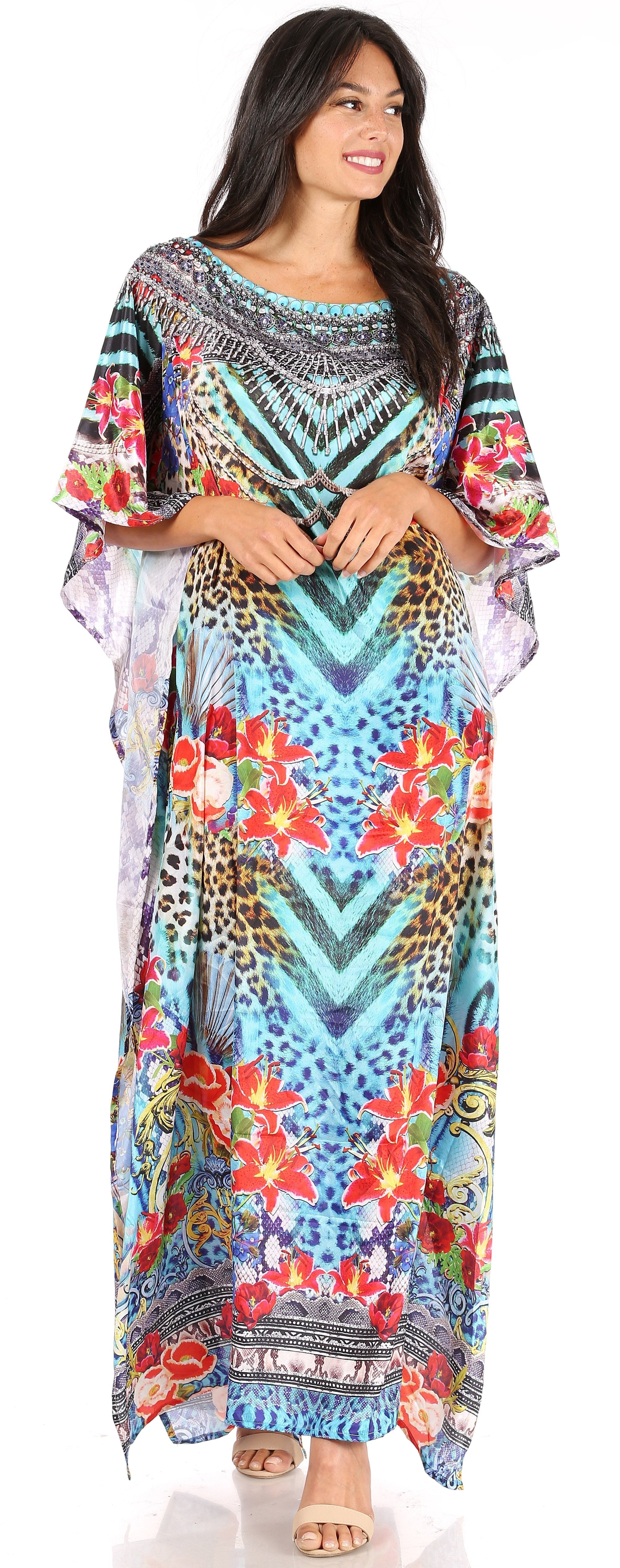 Sakkas Jabari Maxi Short Sleeve Long Beach Kaftan