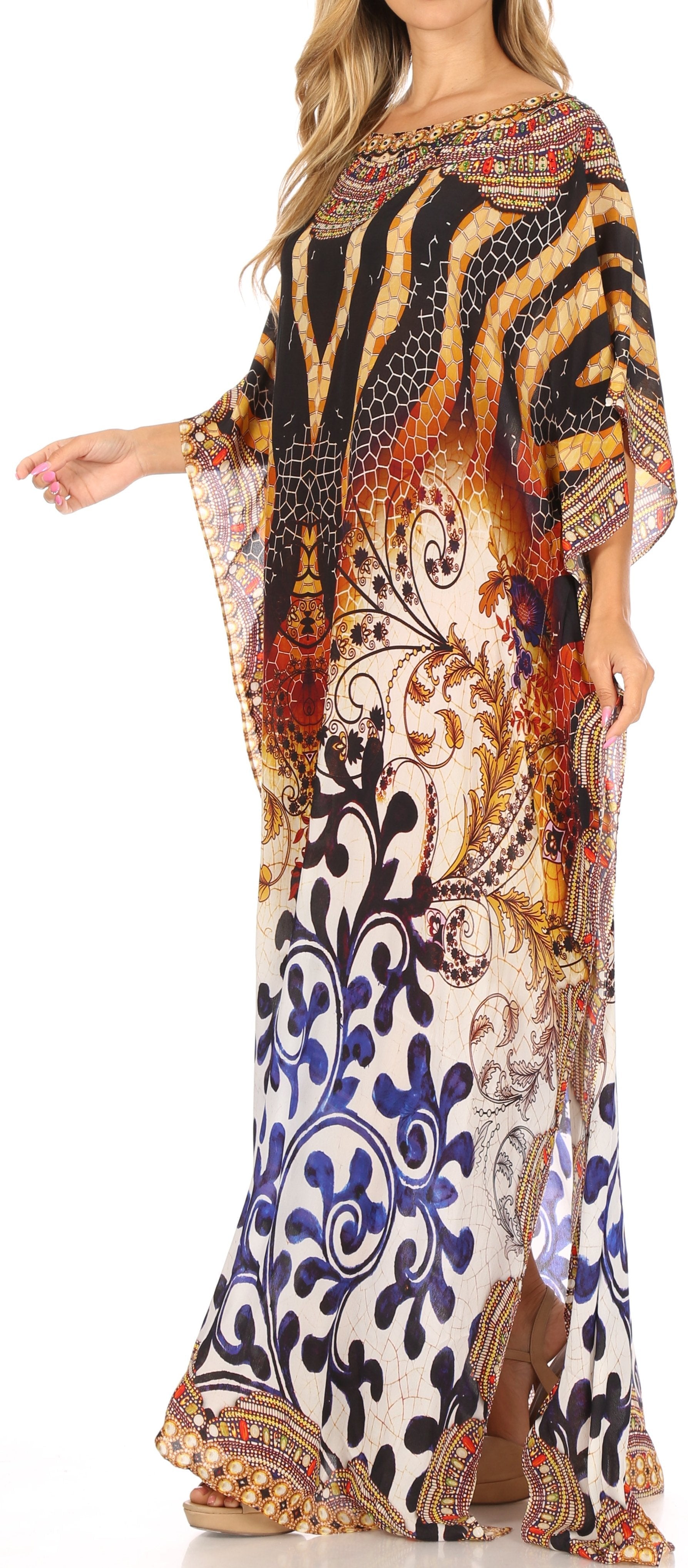Sakkas Jabari Maxi Short Sleeve Long Beach Kaftan