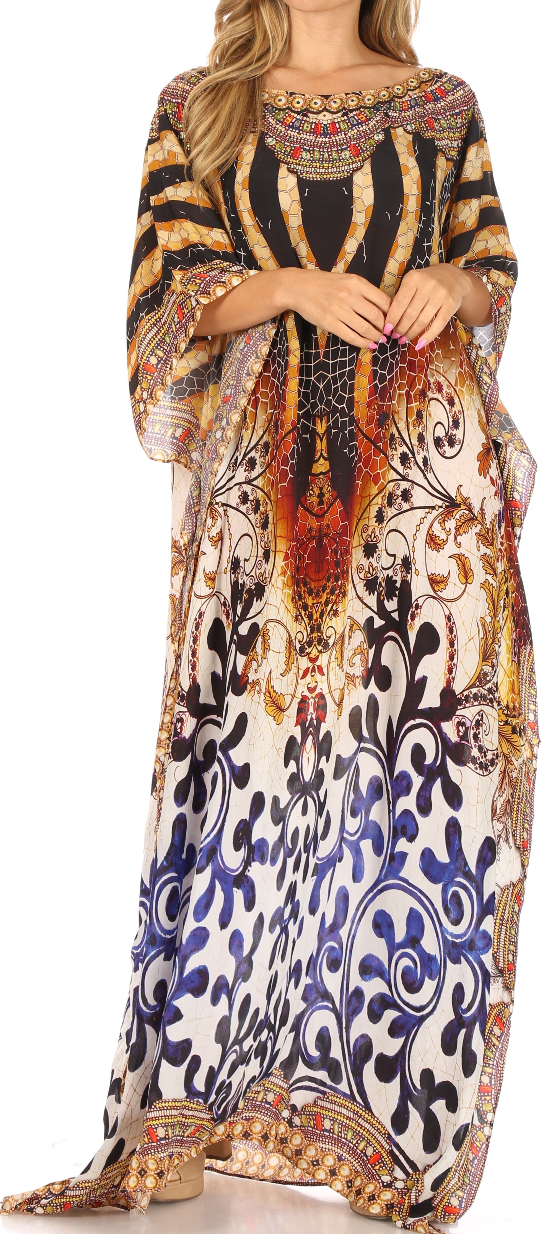 Sakkas Jabari Maxi Short Sleeve Long Beach Kaftan