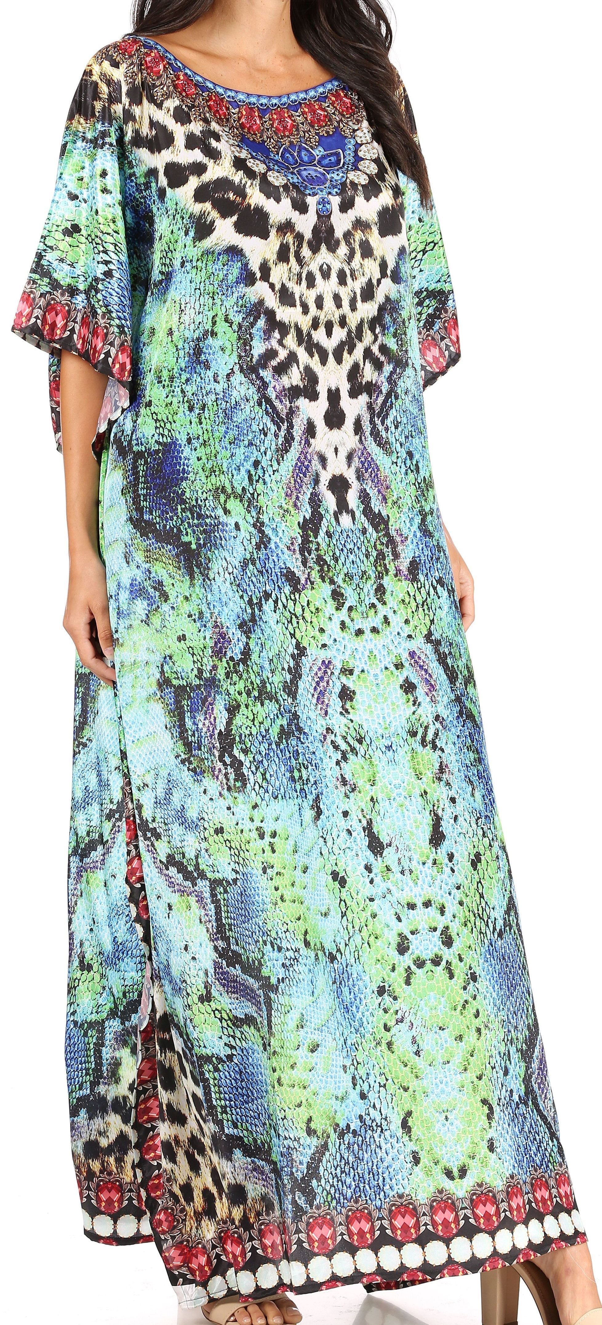 Sakkas Jabari Maxi Short Sleeve Long Beach Kaftan