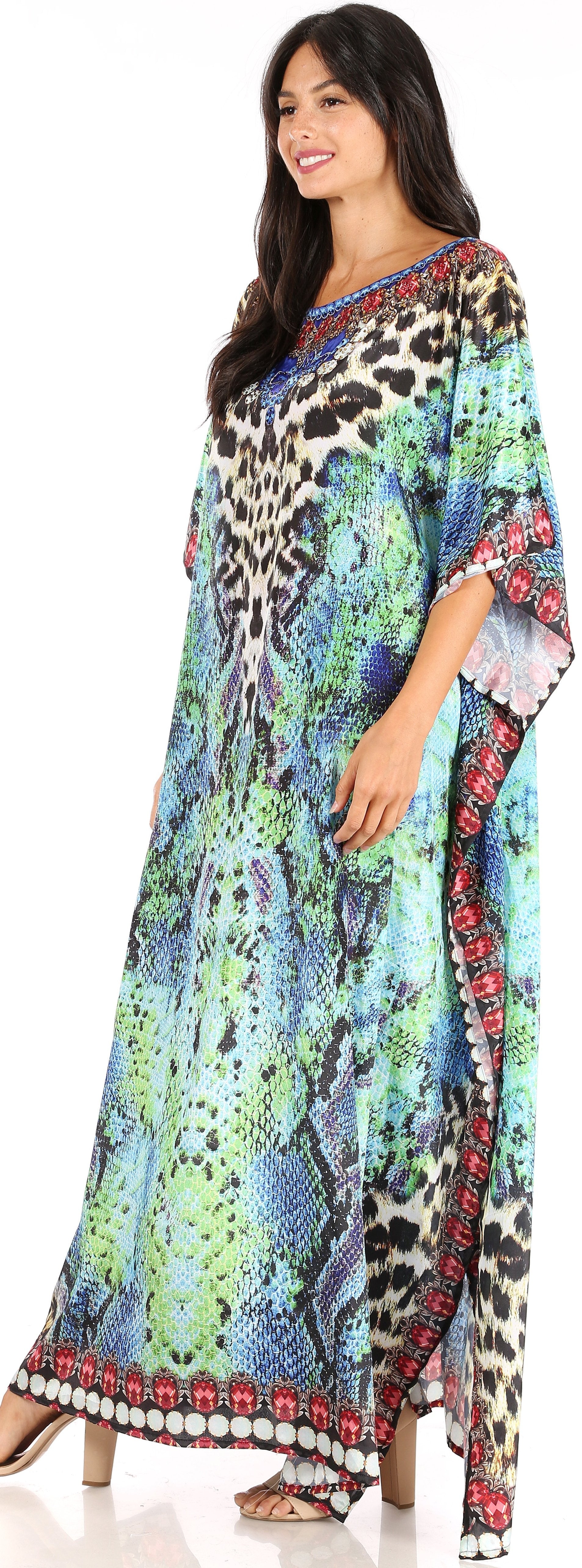 Sakkas Jabari Maxi Short Sleeve Long Beach Kaftan
