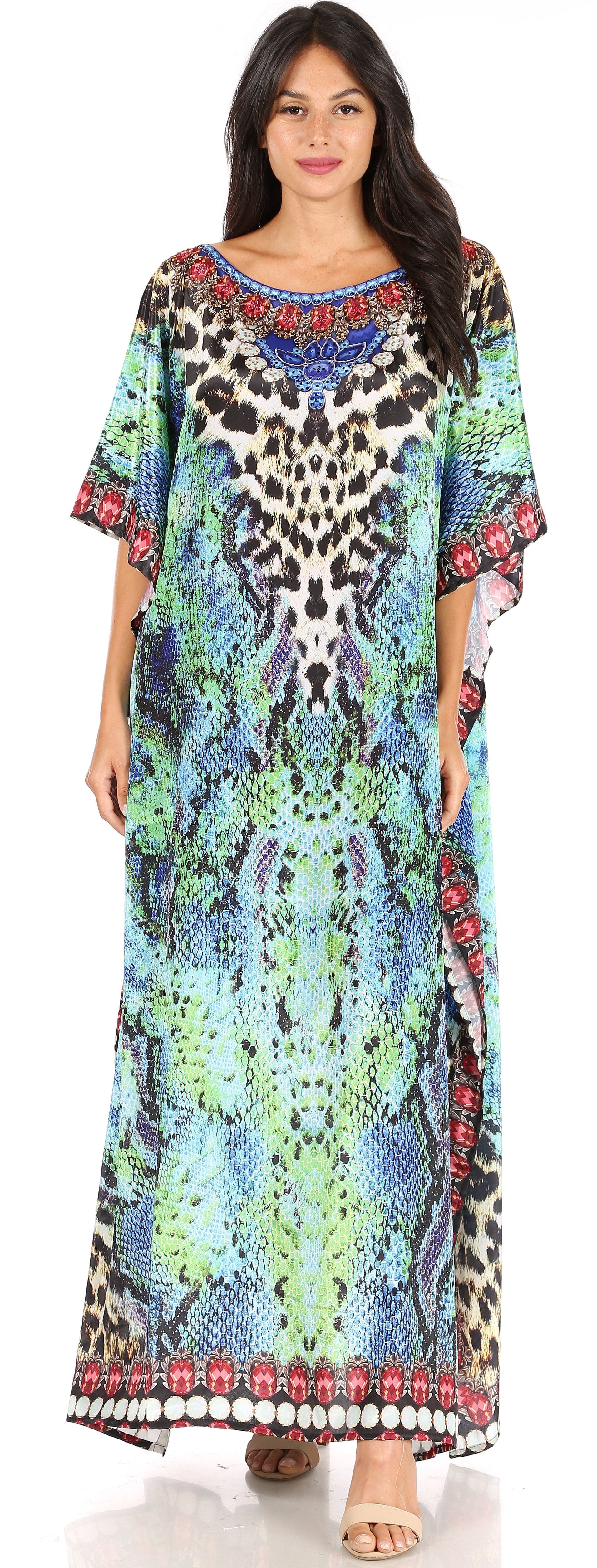 Sakkas Jabari Maxi Short Sleeve Long Beach Kaftan