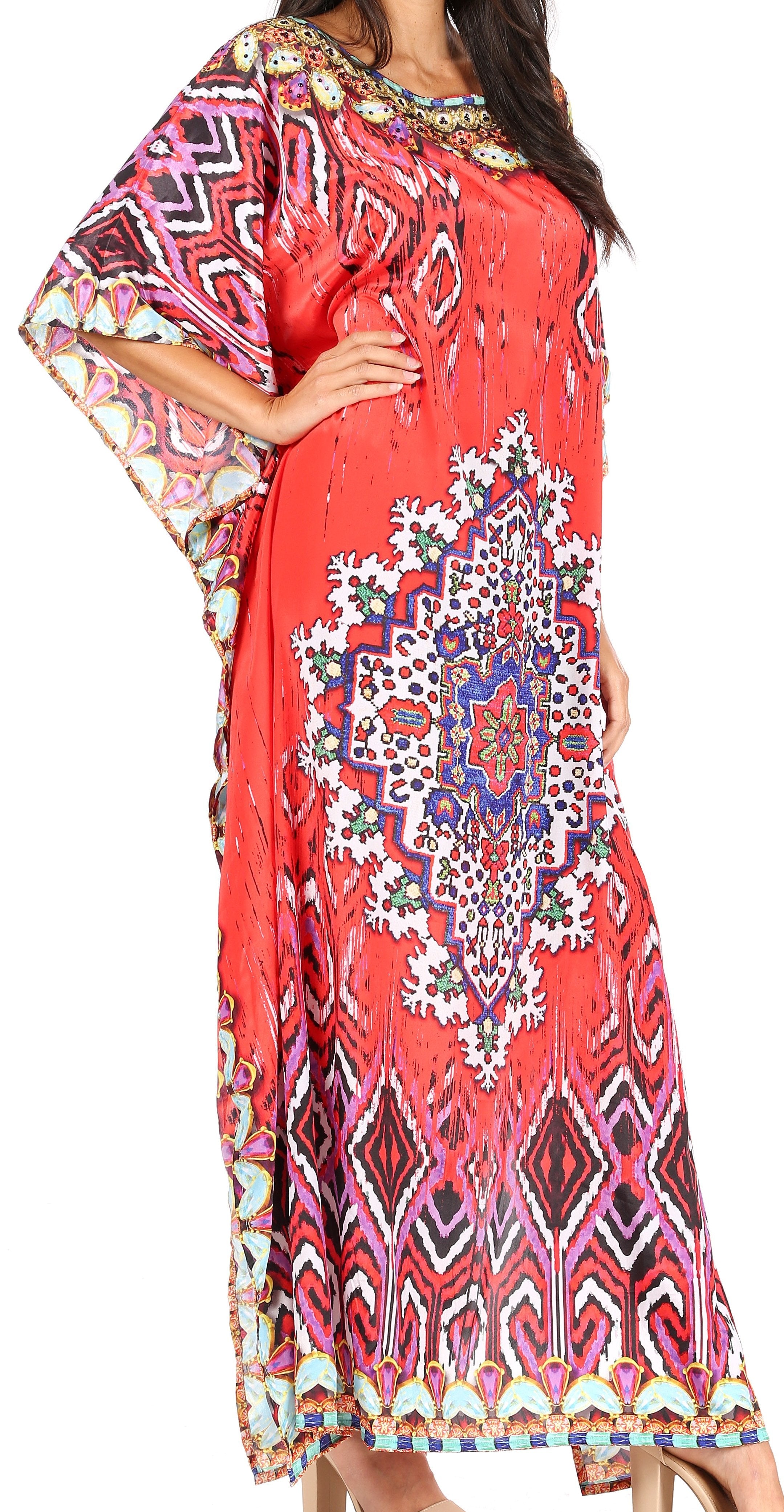 Sakkas Jabari Maxi Short Sleeve Long Beach Kaftan