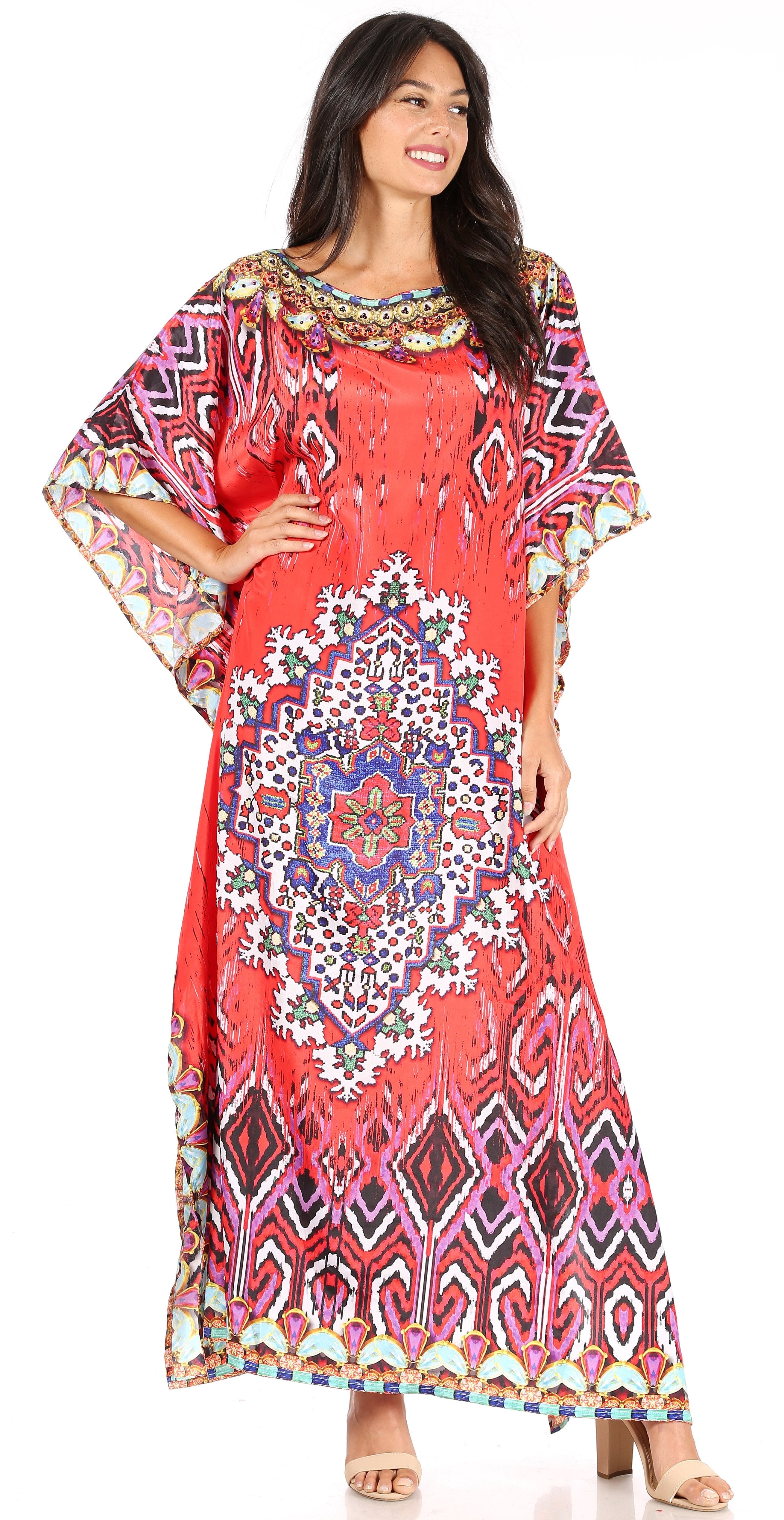 Sakkas Jabari Maxi Short Sleeve Long Beach Kaftan