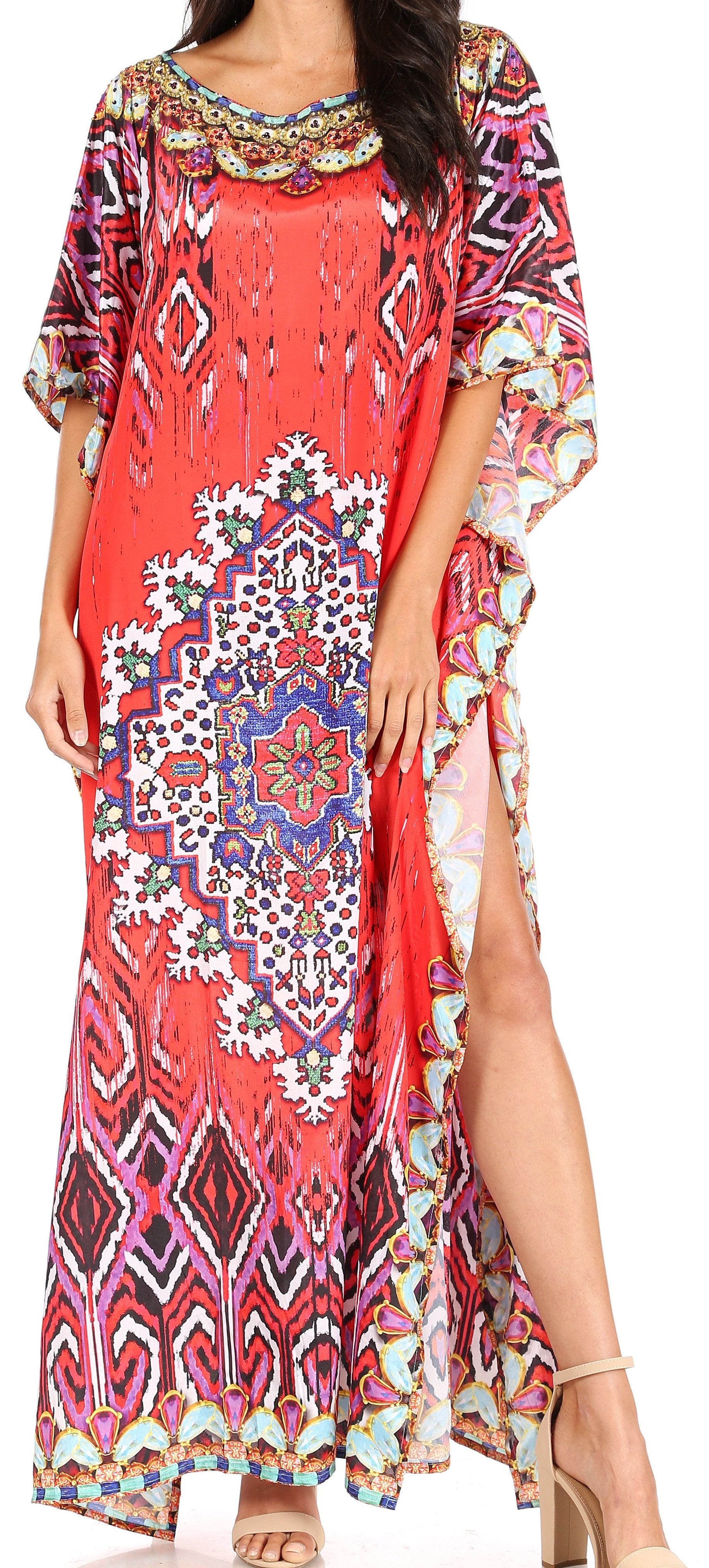 Sakkas Jabari Maxi Short Sleeve Long Beach Kaftan