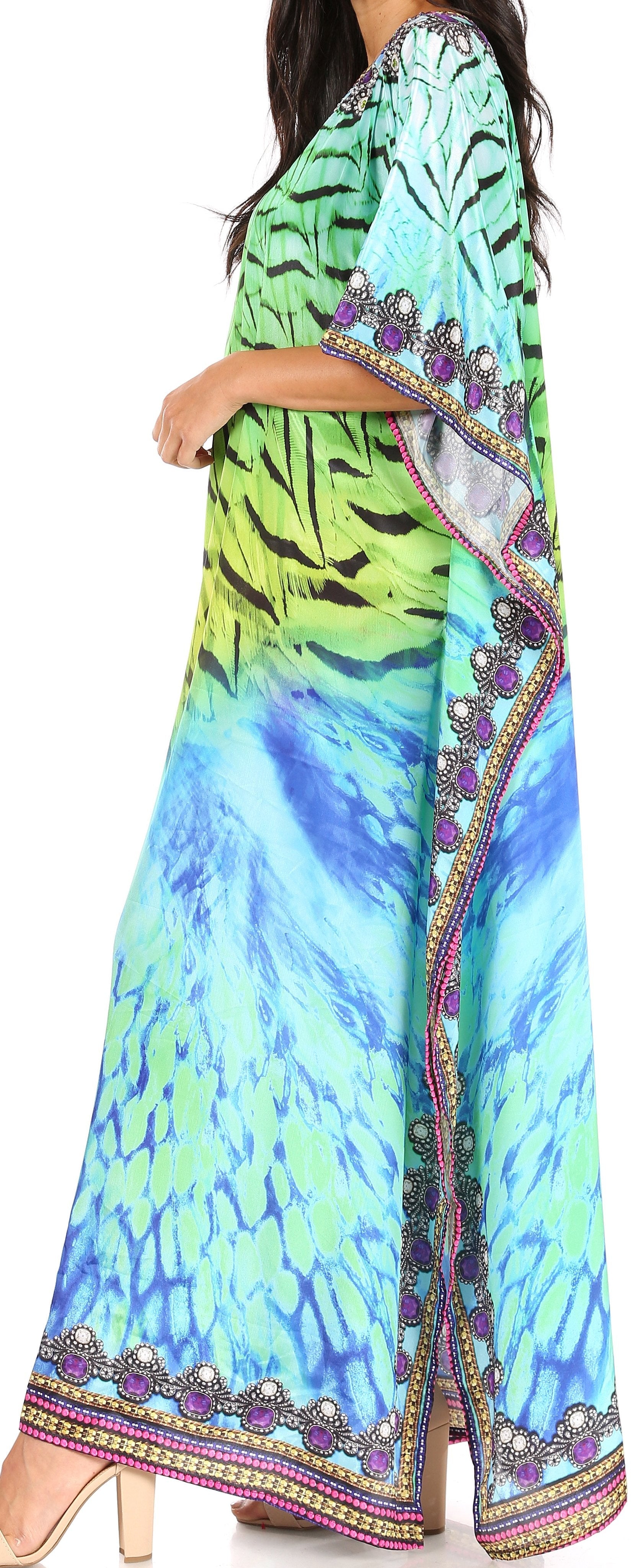 Sakkas Jabari Maxi Short Sleeve Long Beach Kaftan