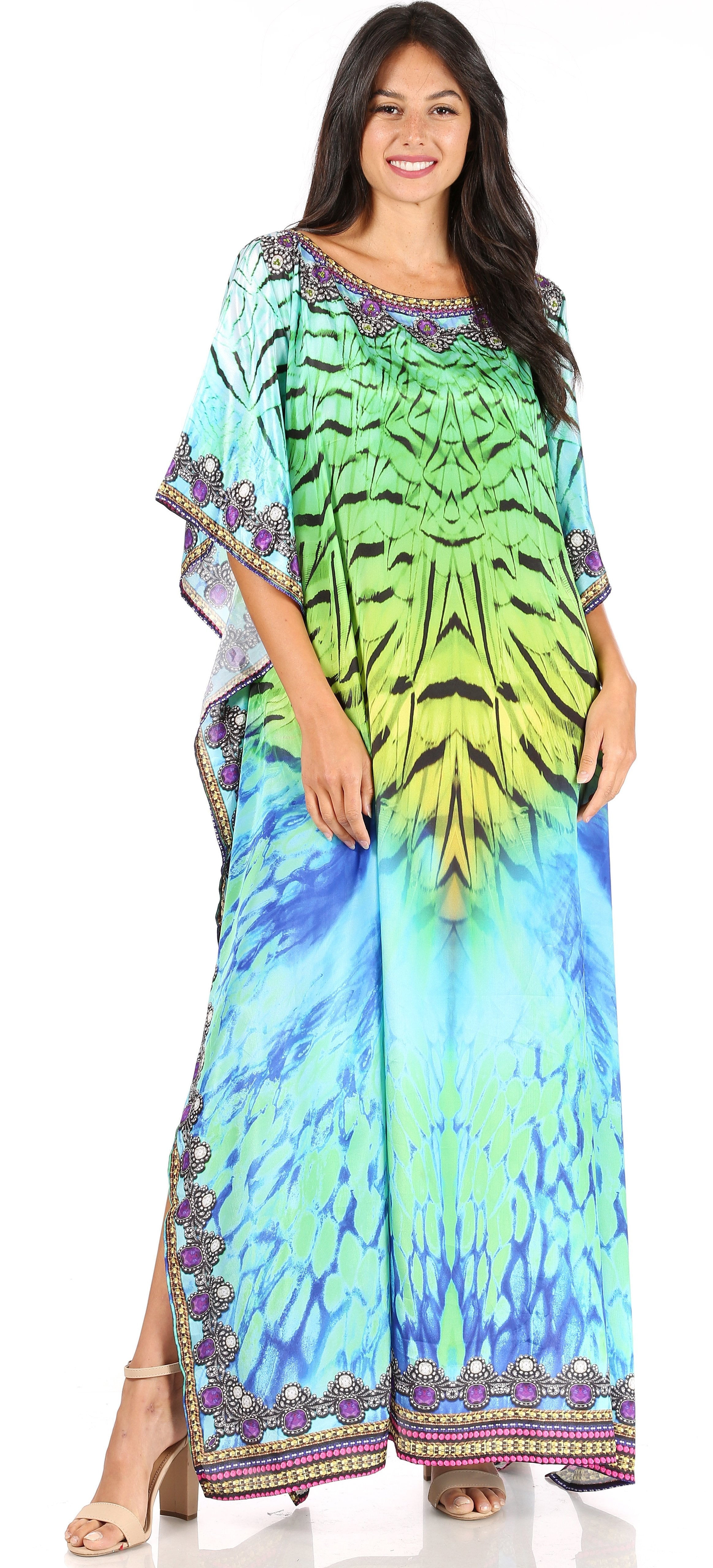 Sakkas Jabari Maxi Short Sleeve Long Beach Kaftan