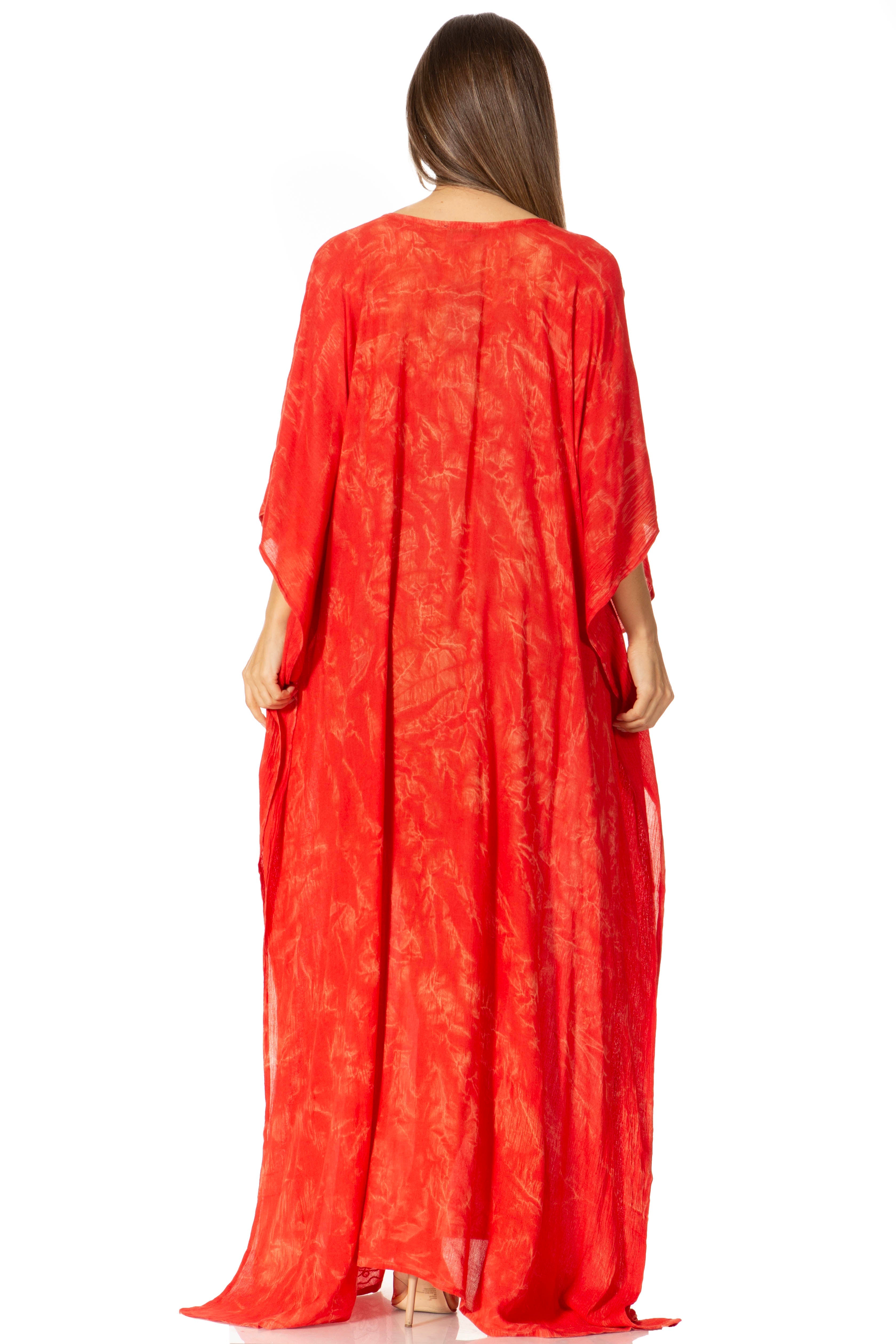 Red dress with a floral pattern on a white background
