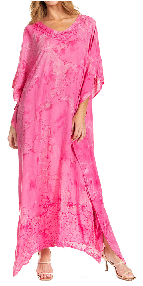 Pink floral dress with a white background