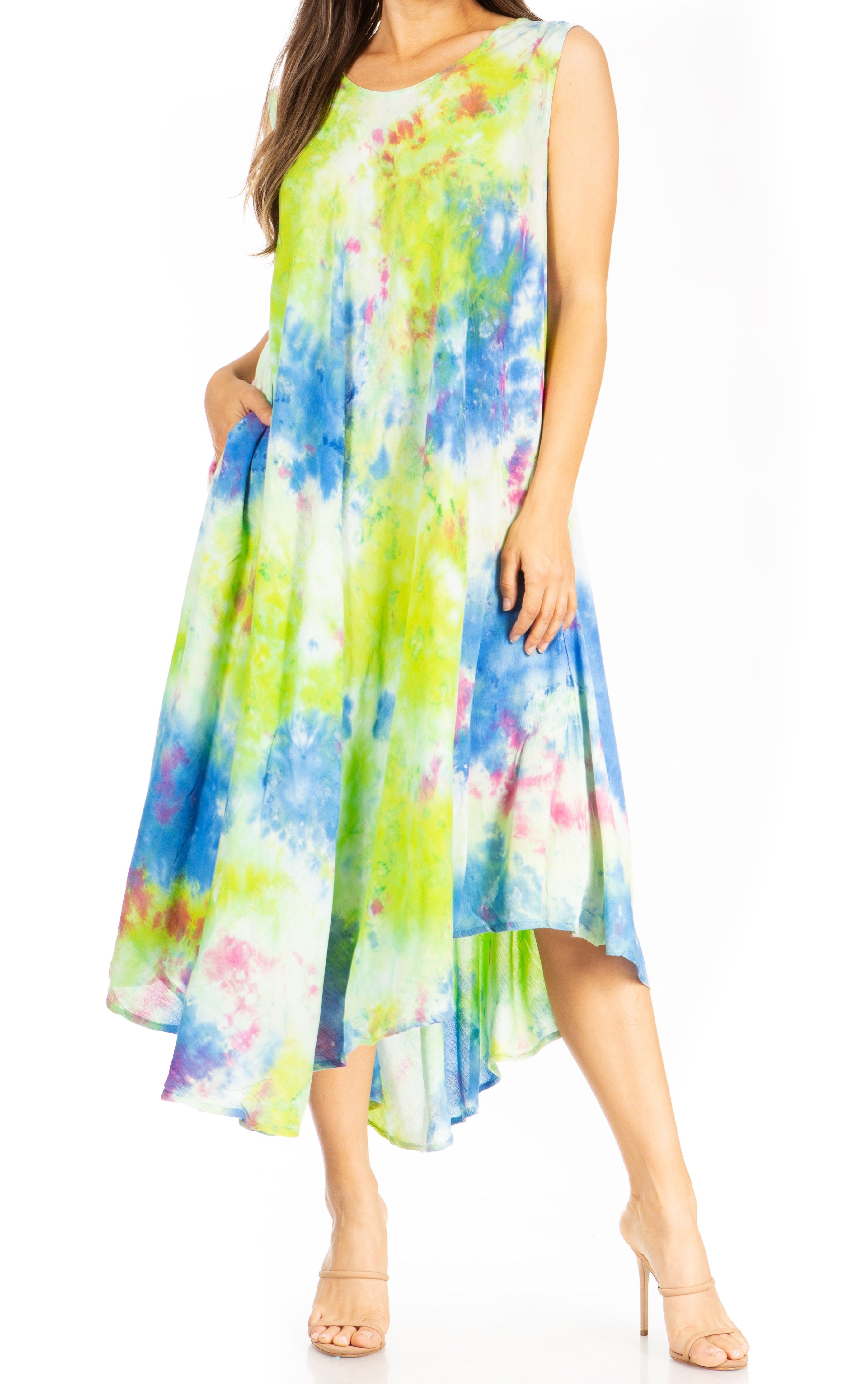 Sakkas - Starlight Third Tie Dye Caftan Dress