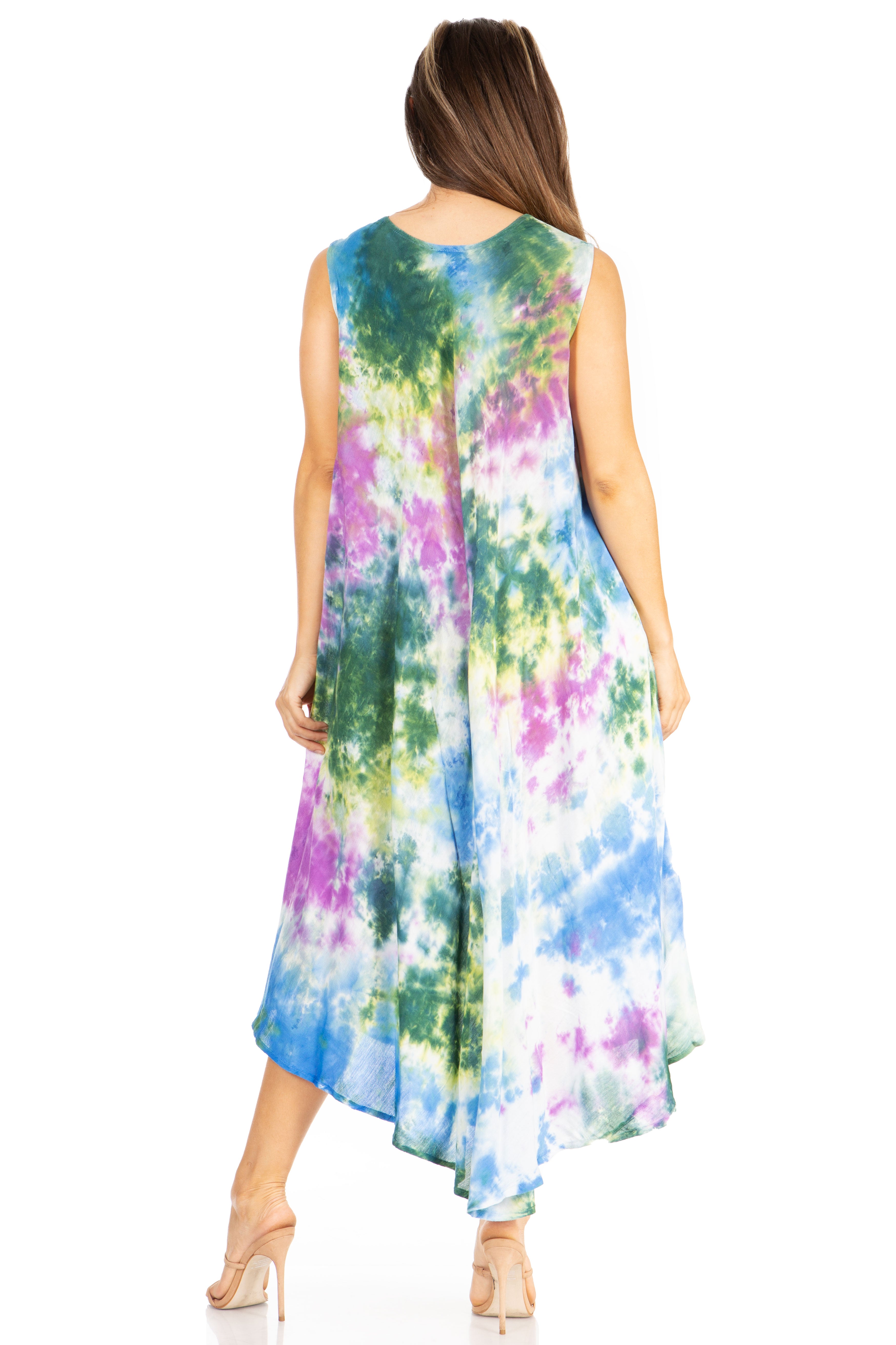 Sakkas - Starlight Third Tie Dye Caftan Dress