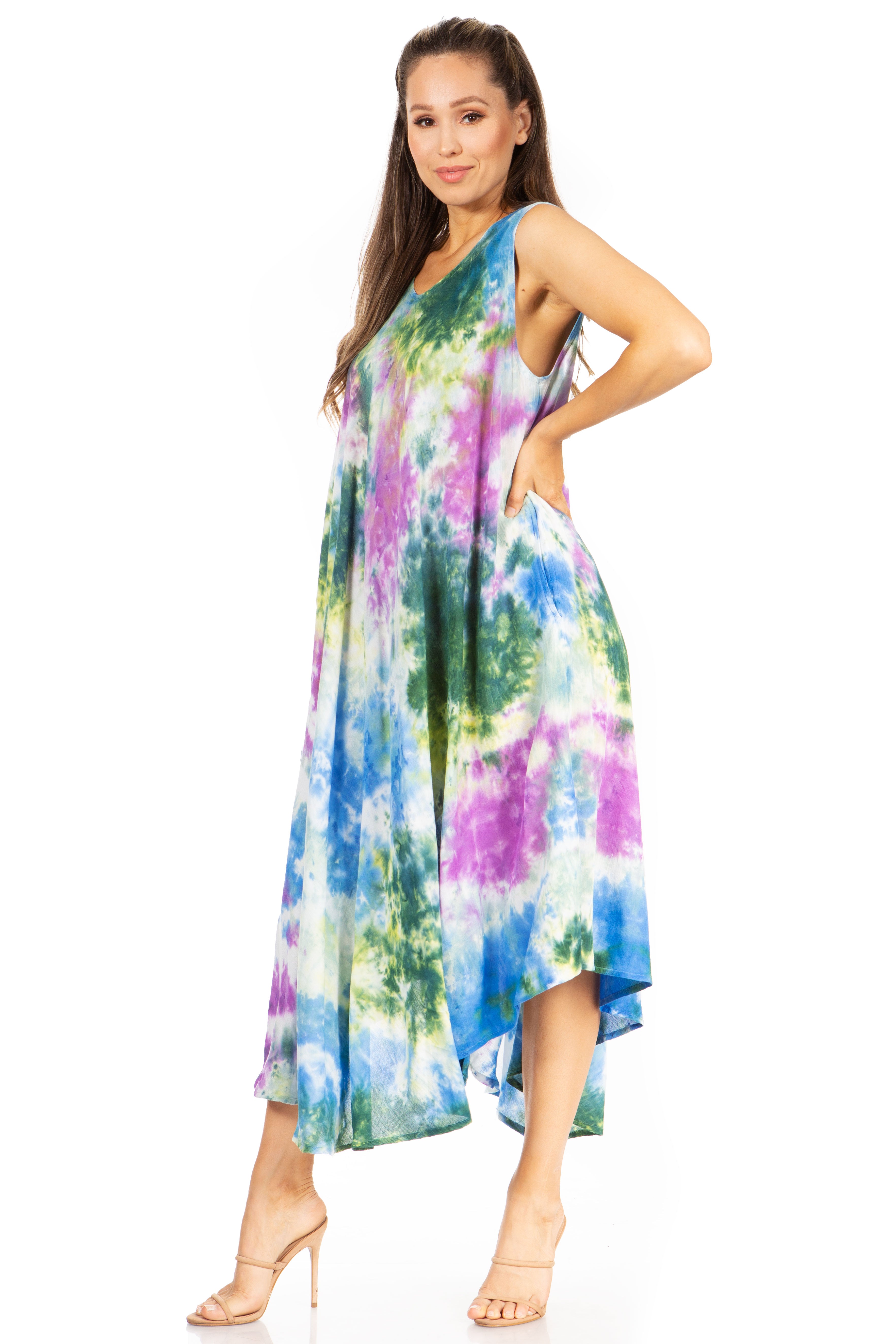 Sakkas - Starlight Third Tie Dye Caftan Dress
