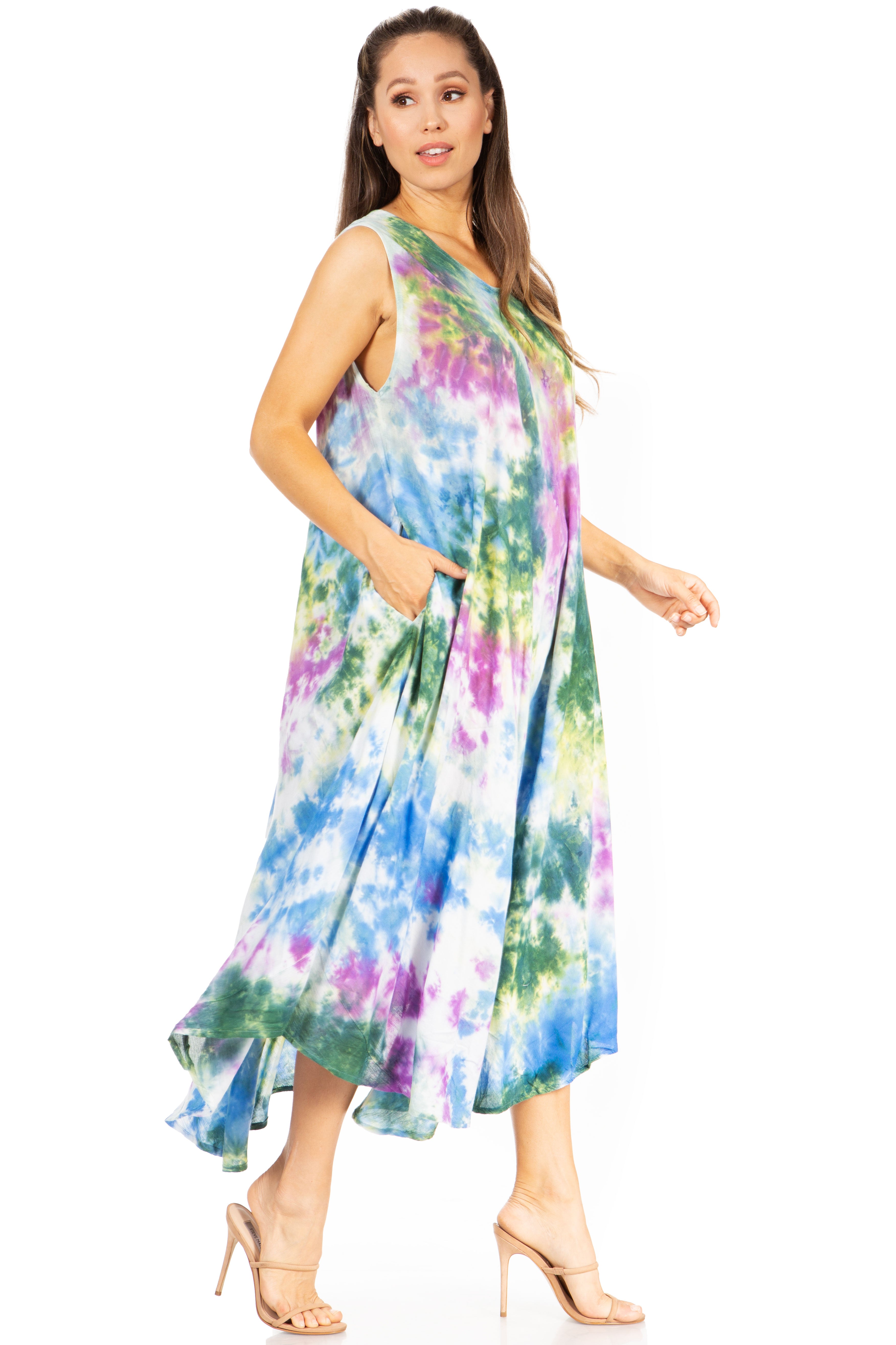 Sakkas - Starlight Third Tie Dye Caftan Dress