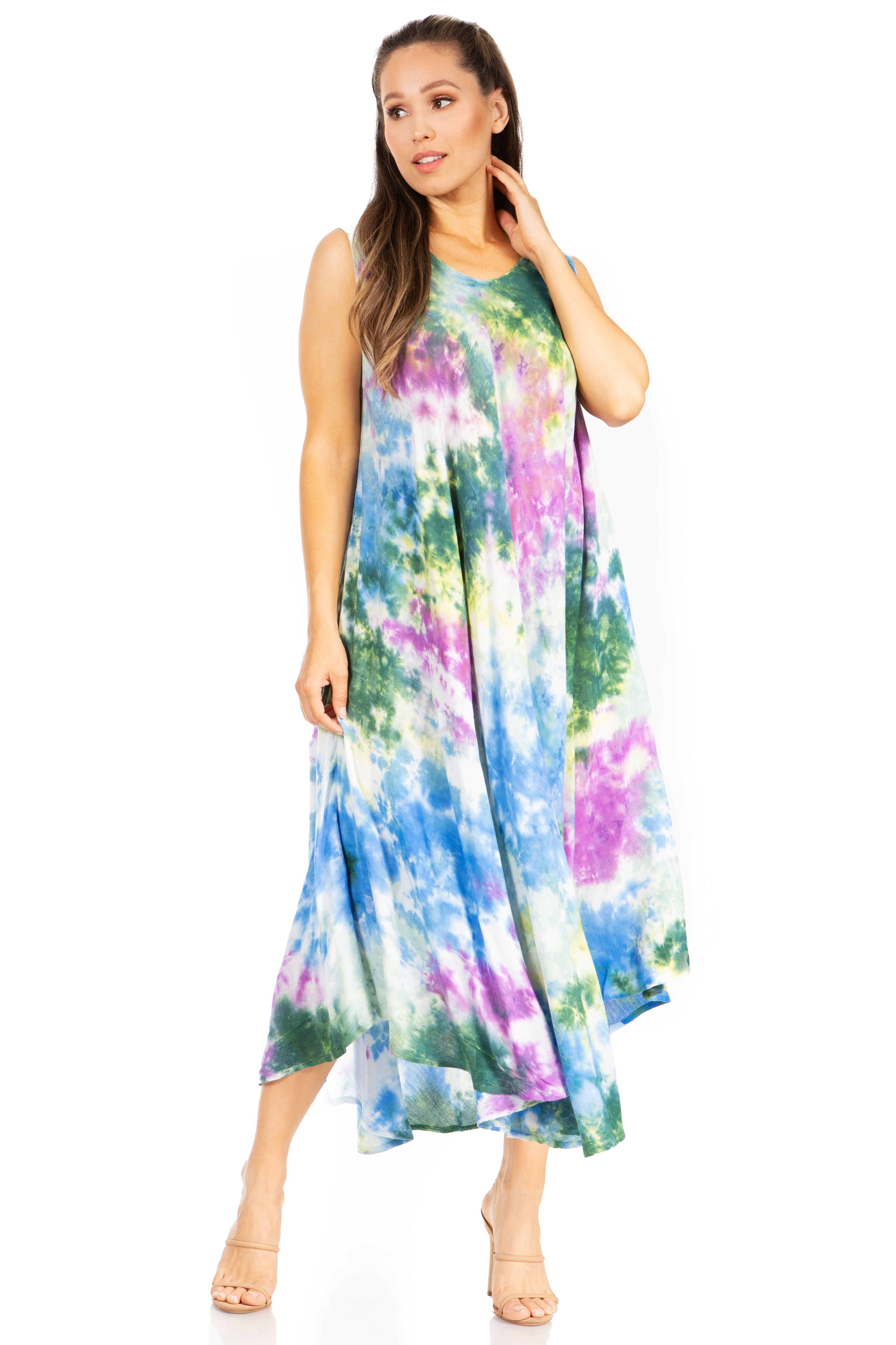 Sakkas - Starlight Third Tie Dye Caftan Dress