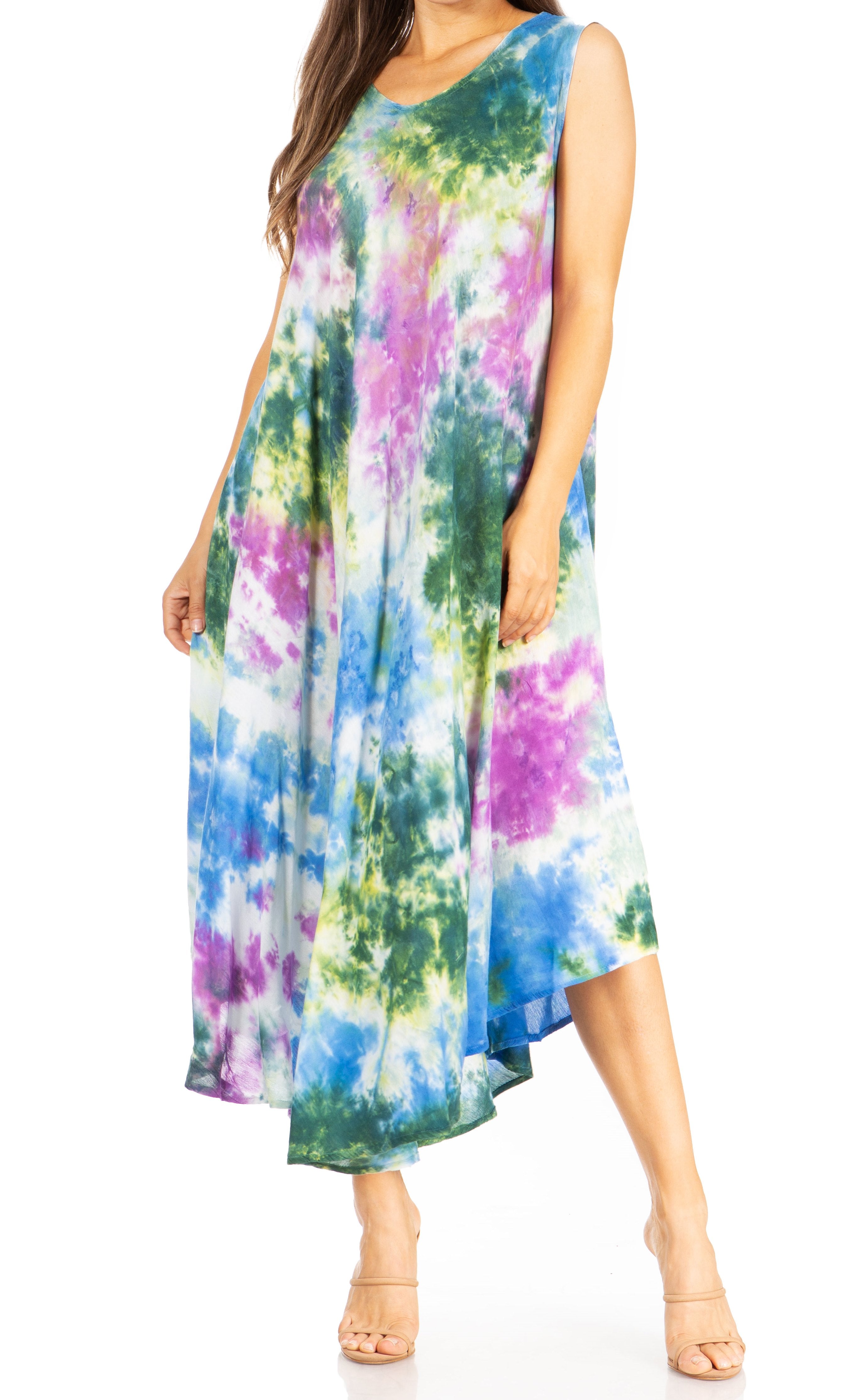 Sakkas - Starlight Third Tie Dye Caftan Dress