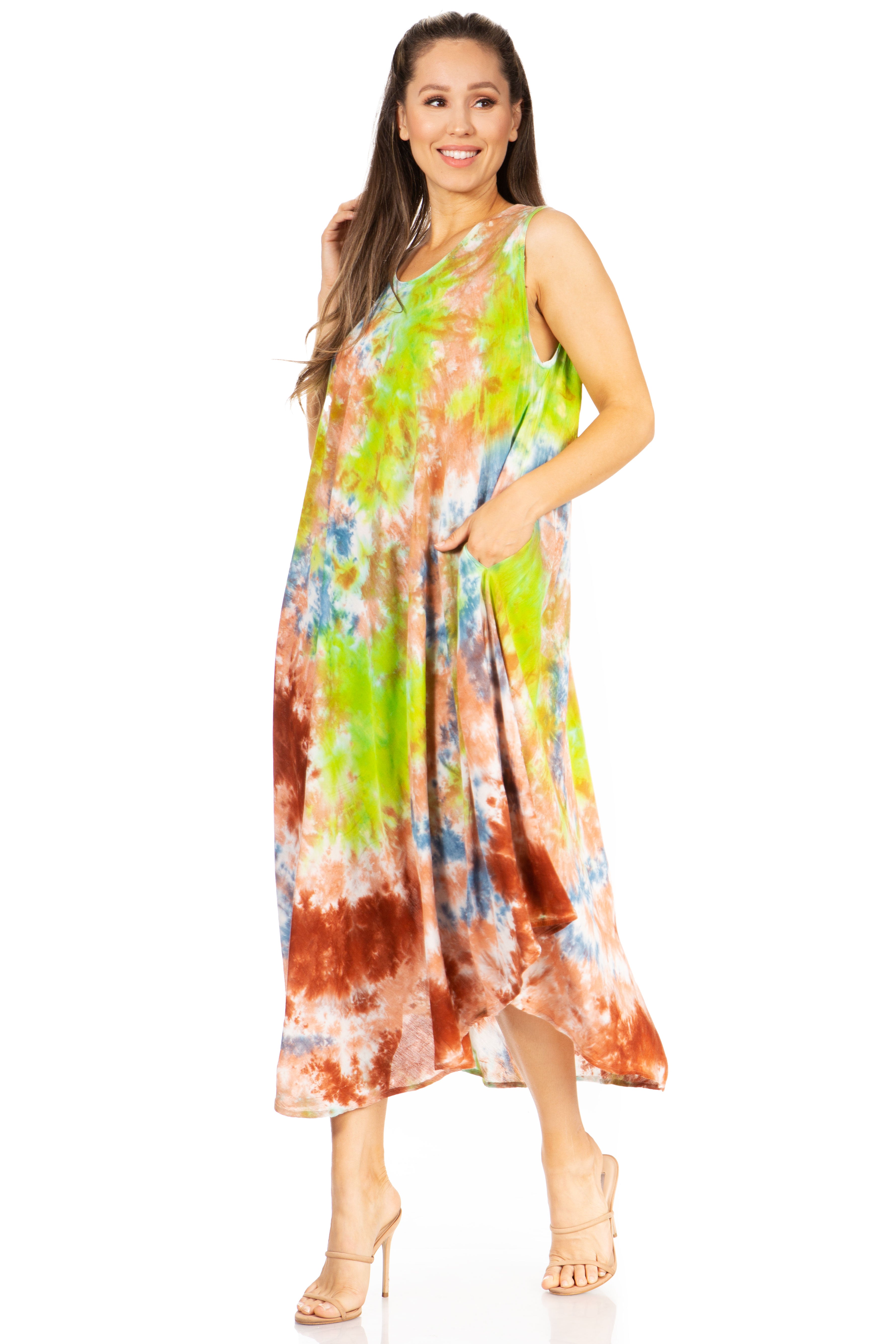 Sakkas - Starlight Third Tie Dye Caftan Dress