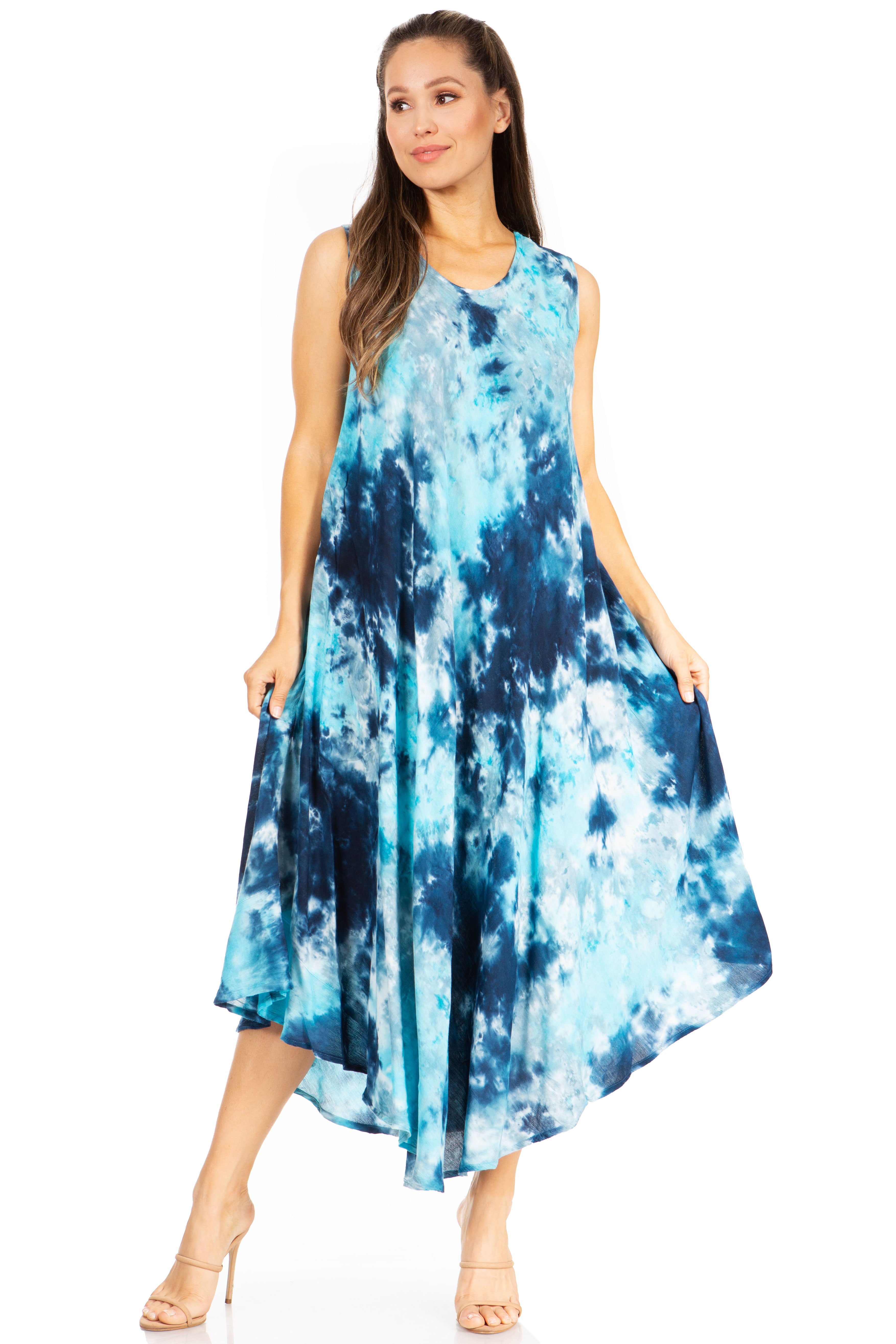 Sakkas - Starlight Third Tie Dye Caftan Dress