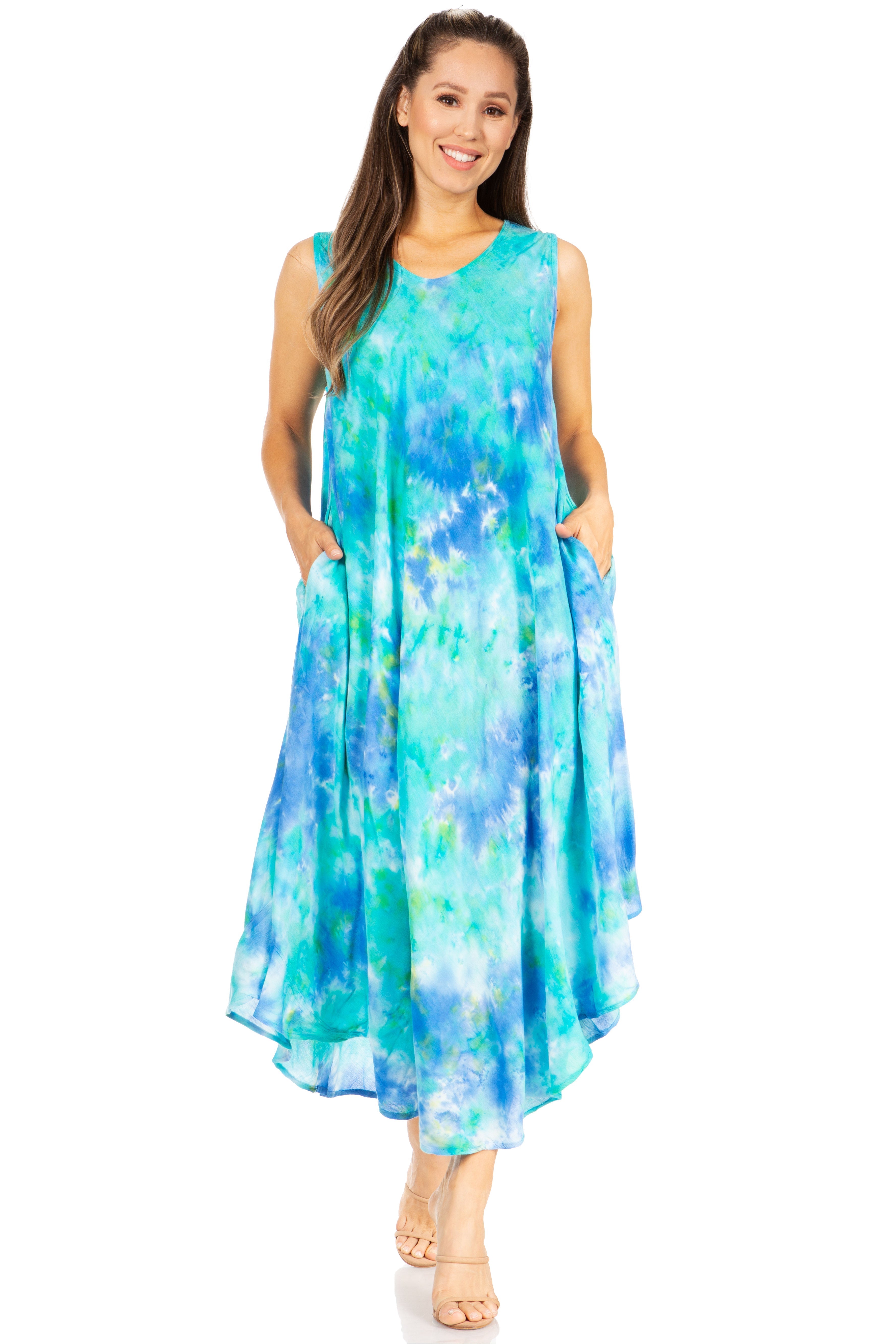 Sakkas - Starlight Third Tie Dye Caftan Dress