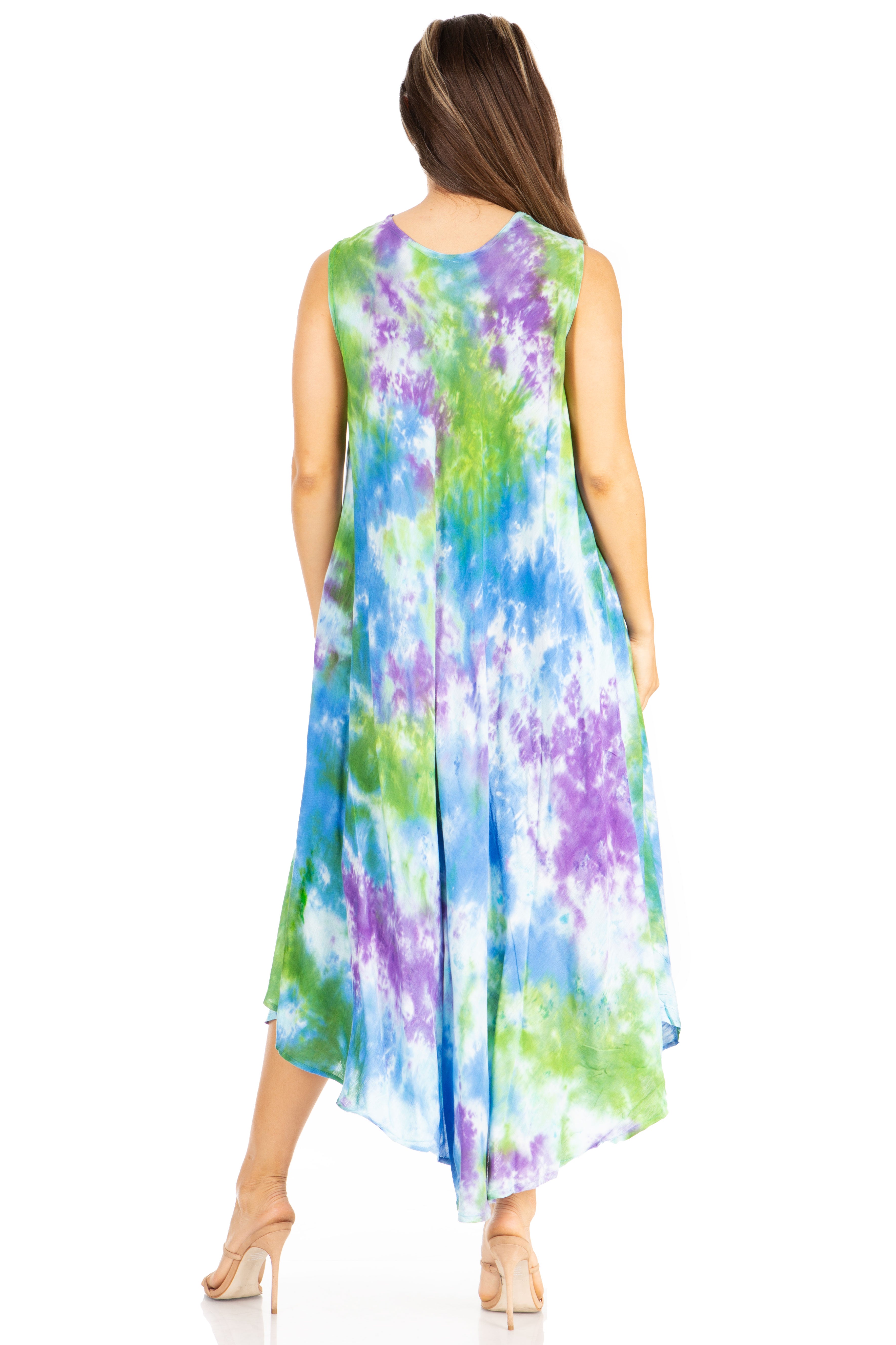 Sakkas - Starlight Third Tie Dye Caftan Dress