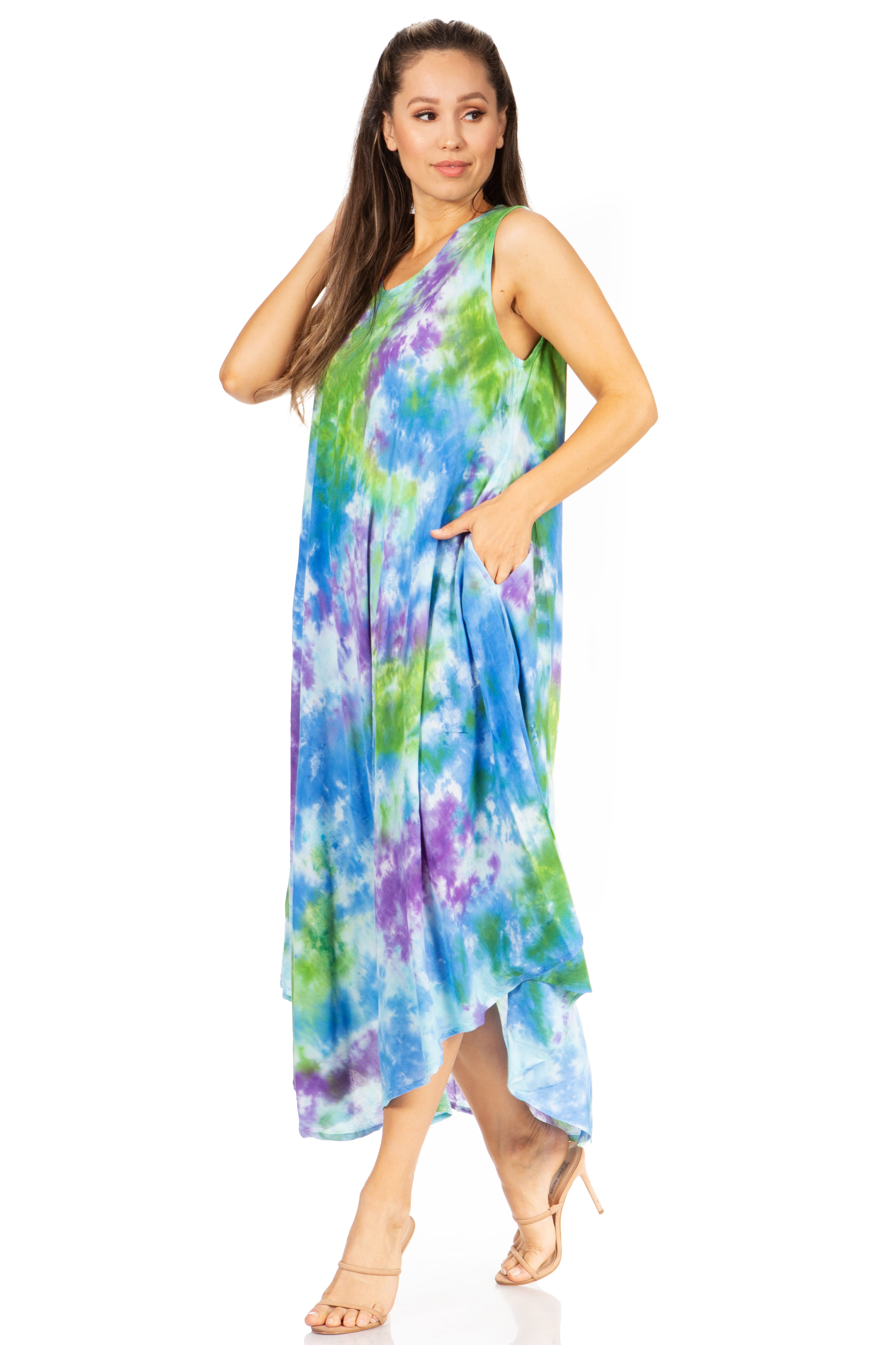 Sakkas - Starlight Third Tie Dye Caftan Dress