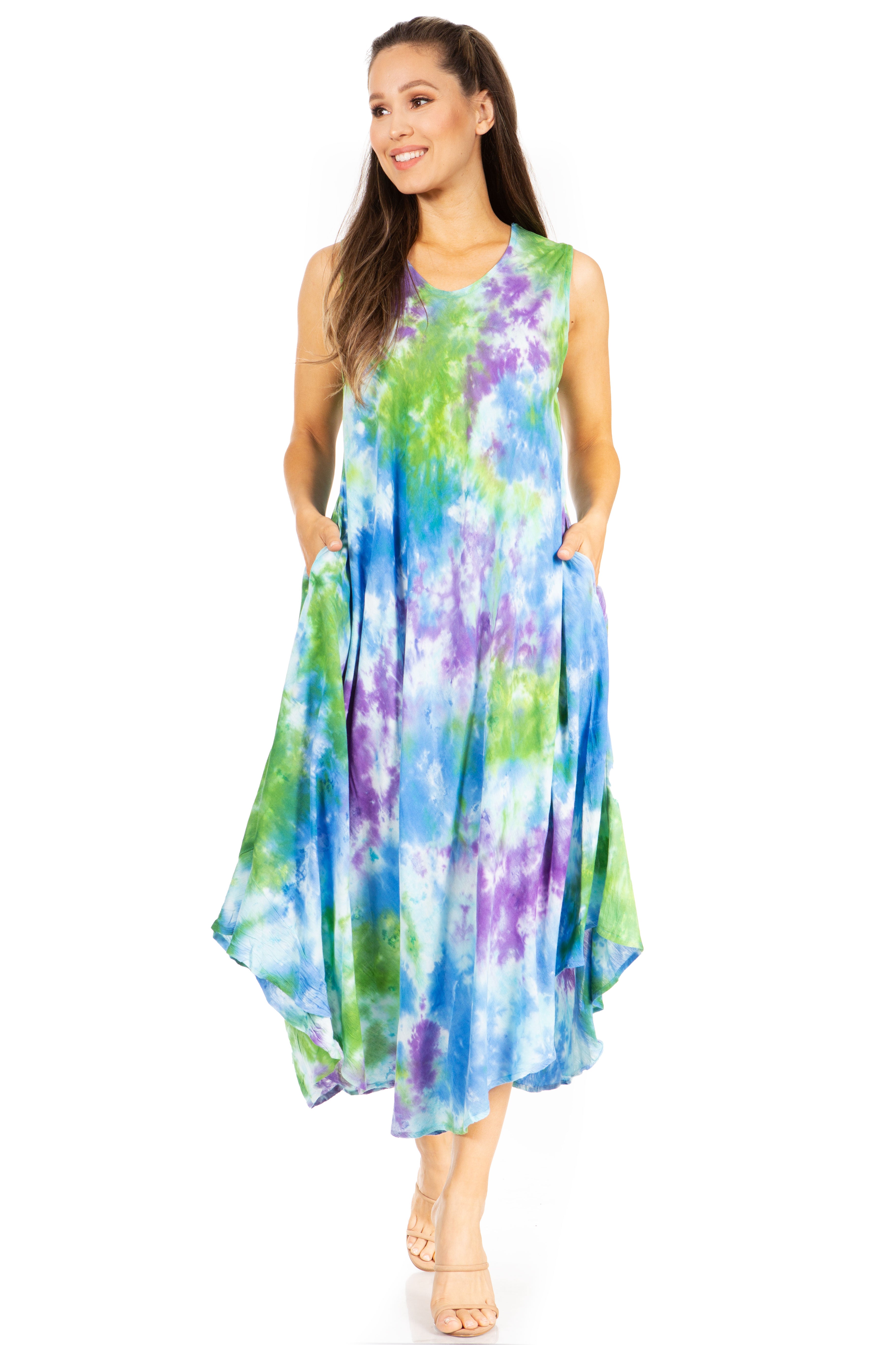 Sakkas - Starlight Third Tie Dye Caftan Dress