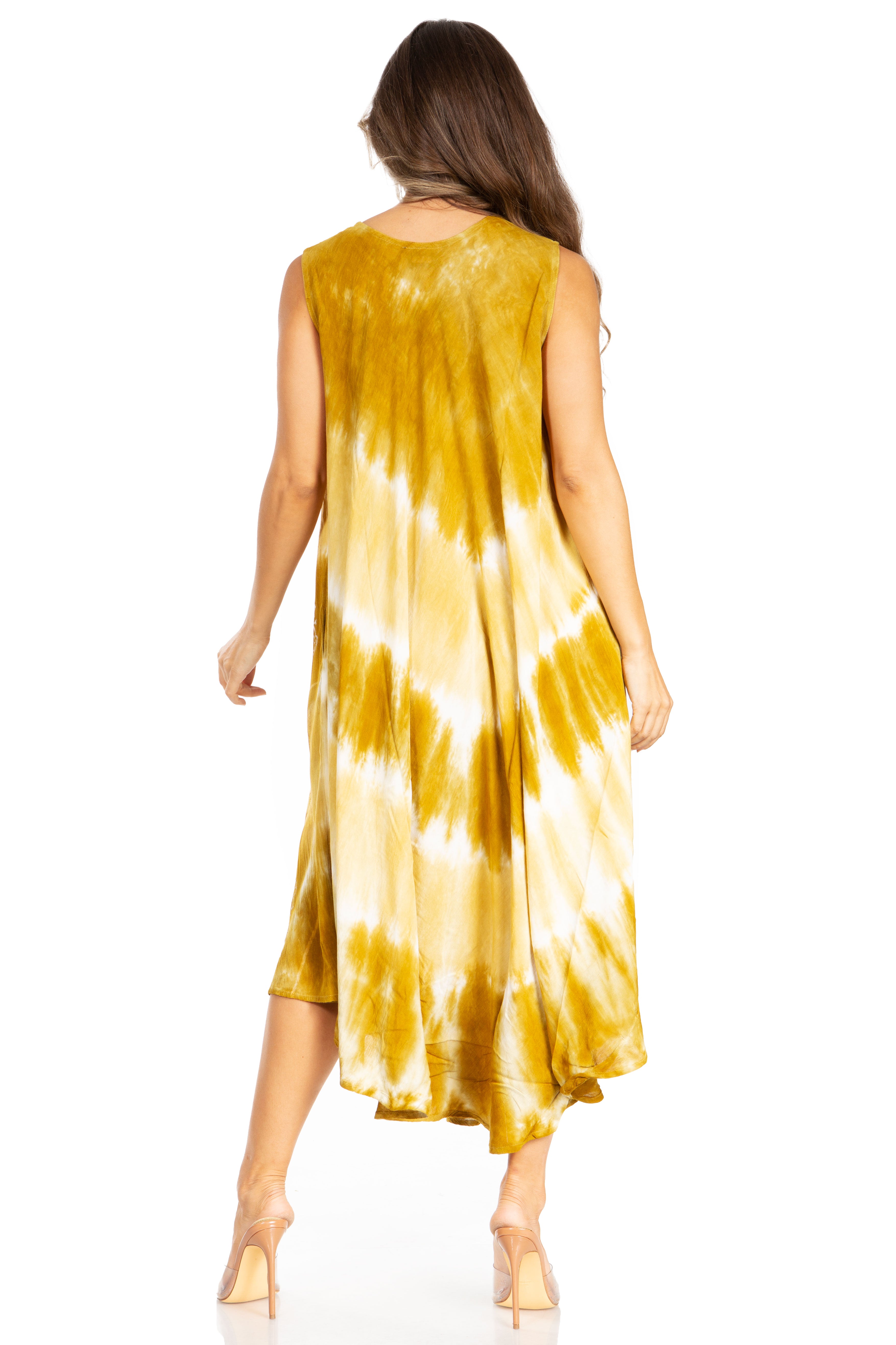 Sakkas - Starlight Third Tie Dye Caftan Dress