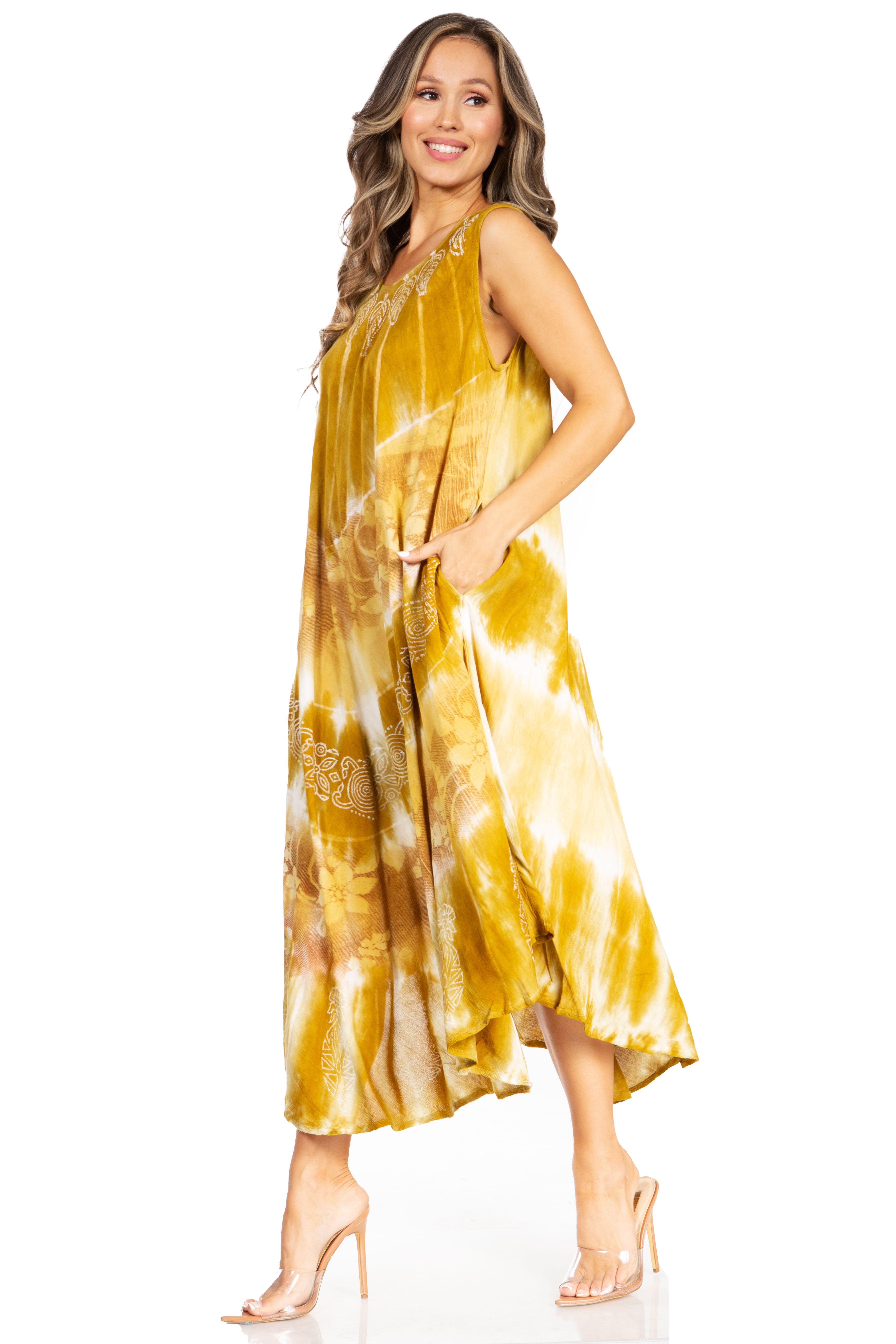 Sakkas - Starlight Third Tie Dye Caftan Dress
