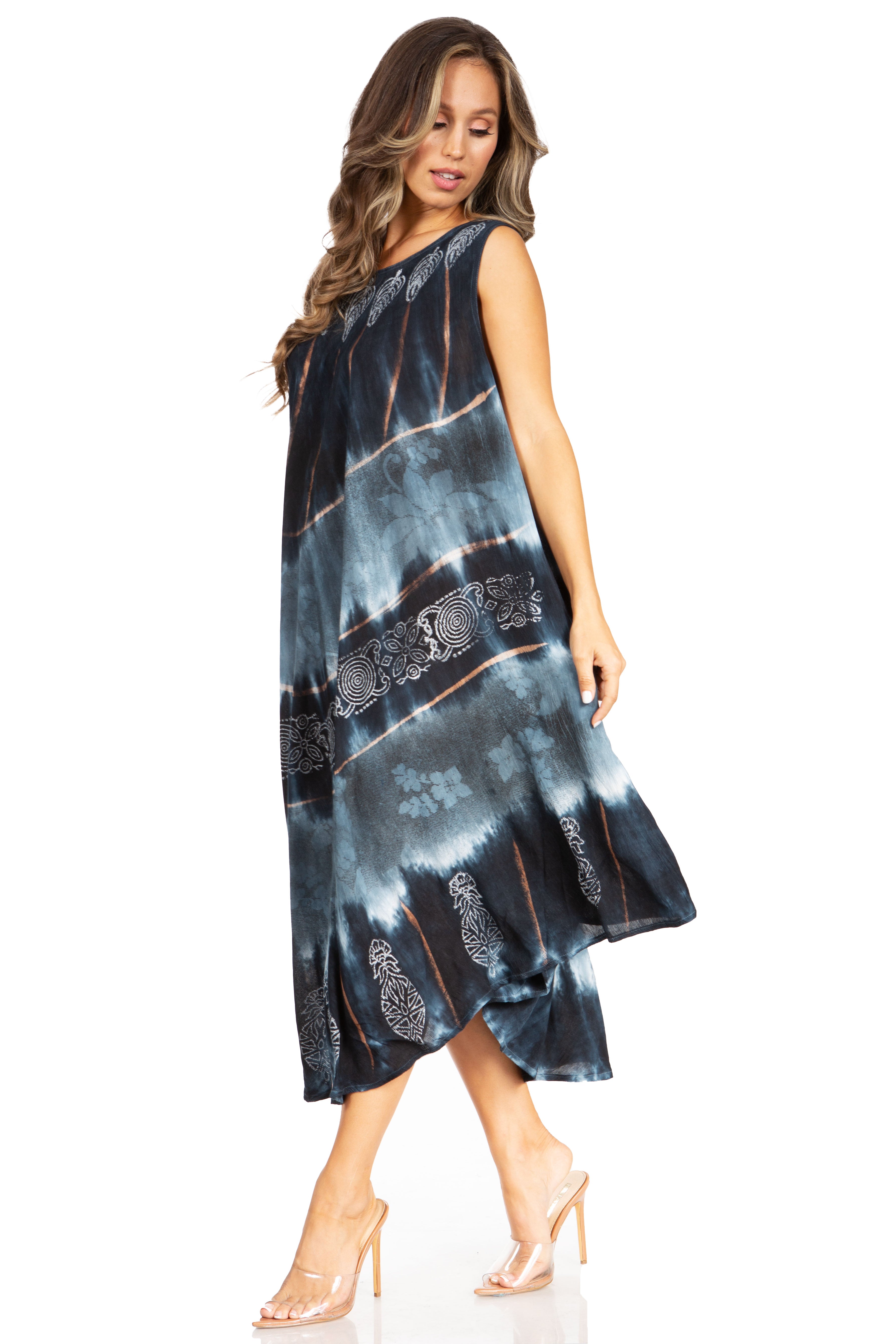 Sakkas - Starlight Third Tie Dye Caftan Dress