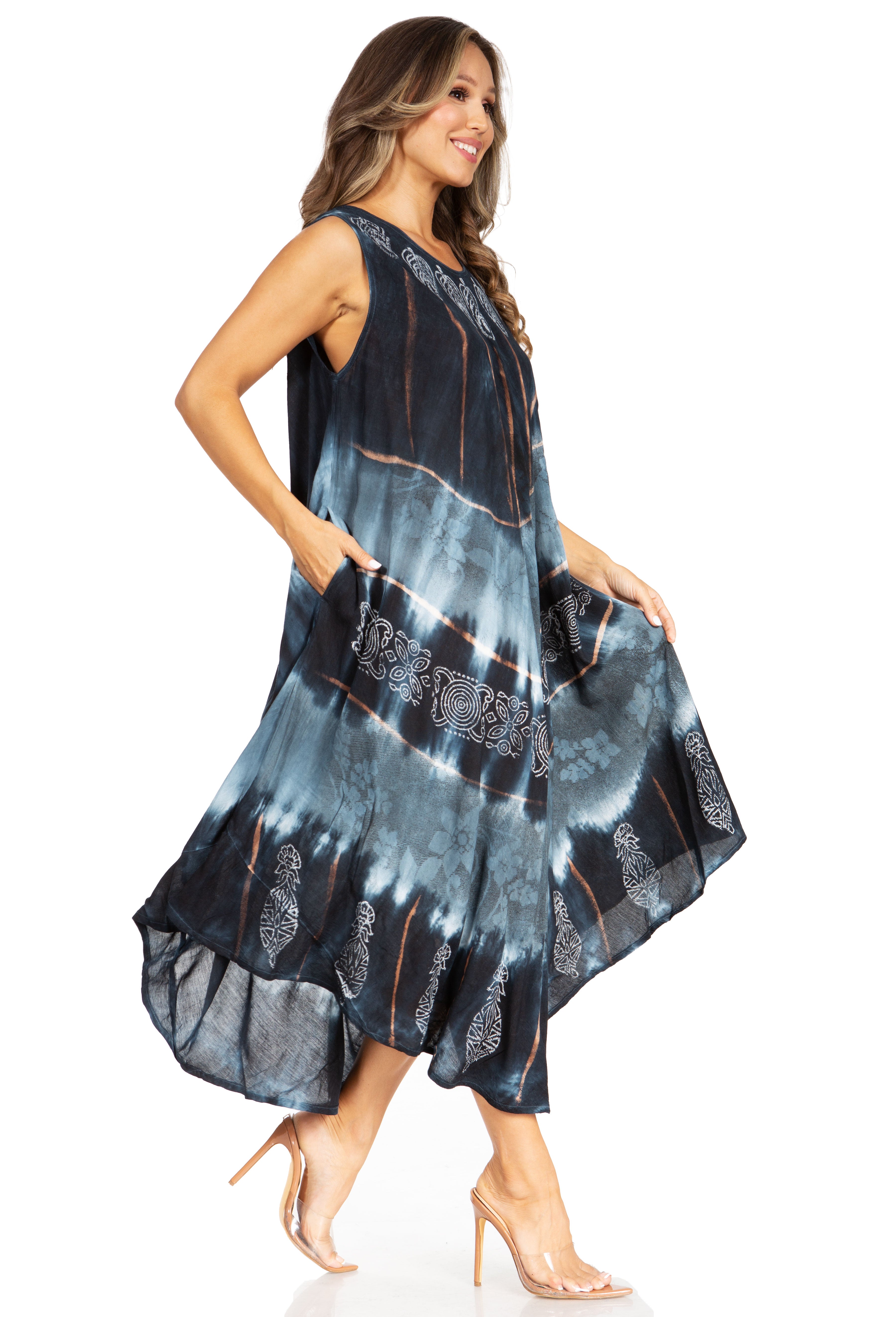 Sakkas - Starlight Third Tie Dye Caftan Dress