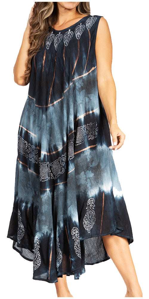 Sakkas - Starlight Third Tie Dye Caftan Dress