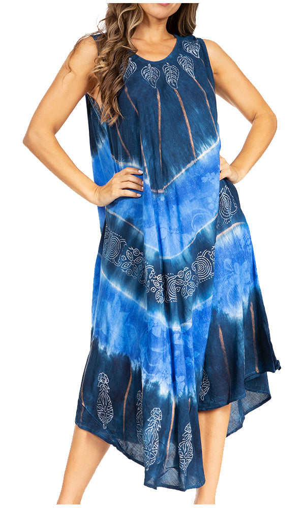 Sakkas - Starlight Third Tie Dye Caftan Dress