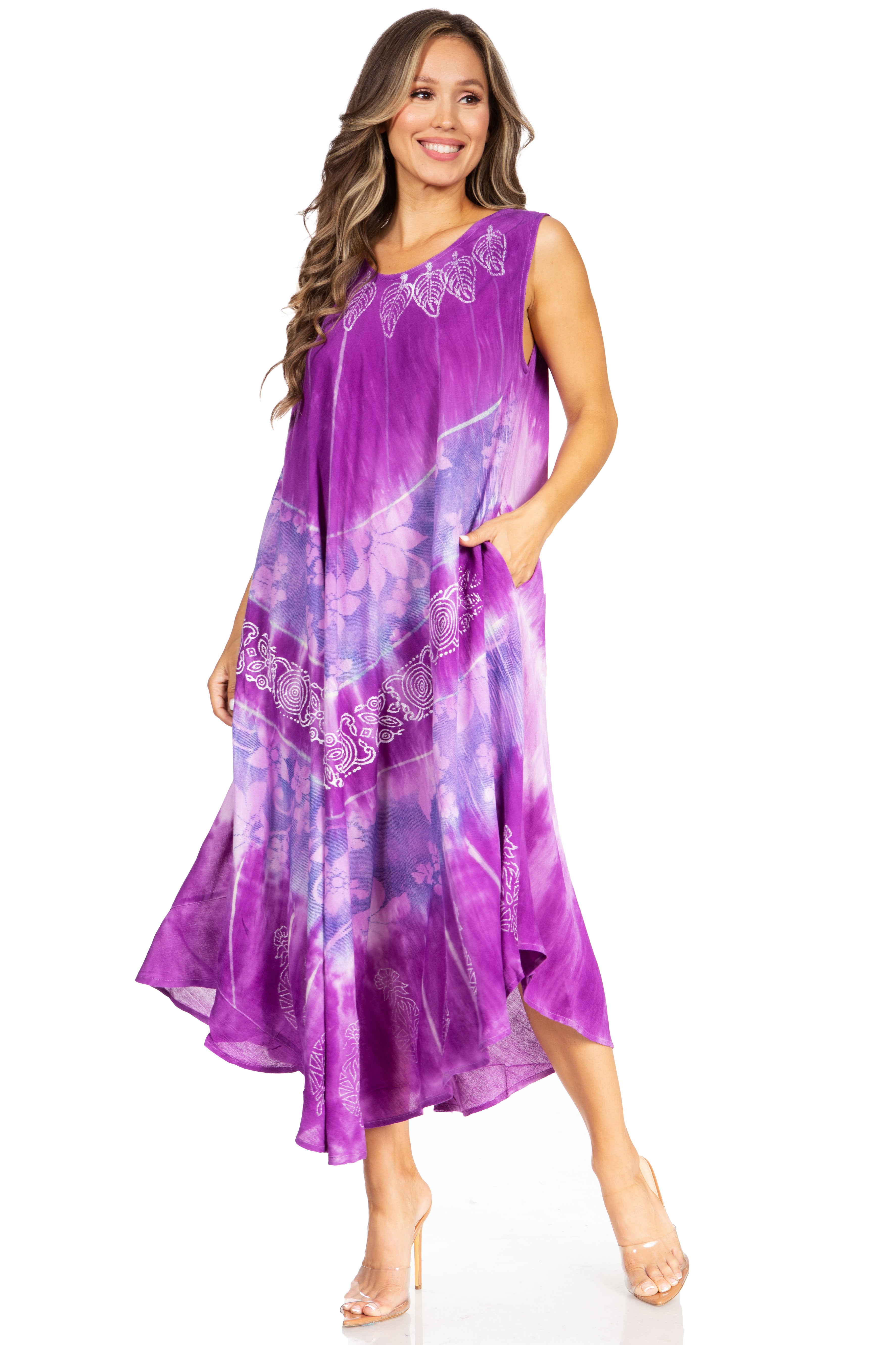 Sakkas - Starlight Third Tie Dye Caftan Dress