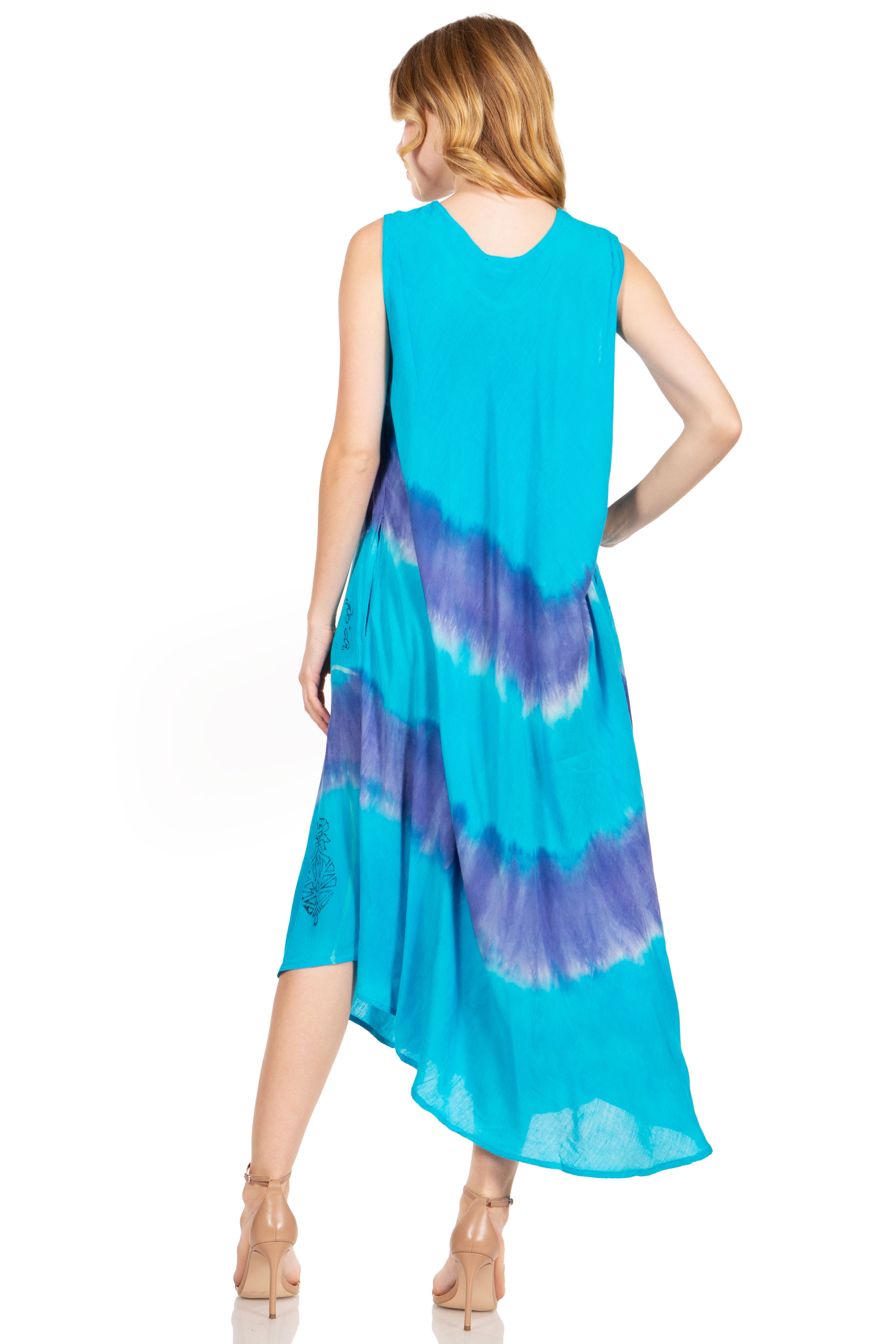 Sakkas - Starlight Third Tie Dye Caftan Dress
