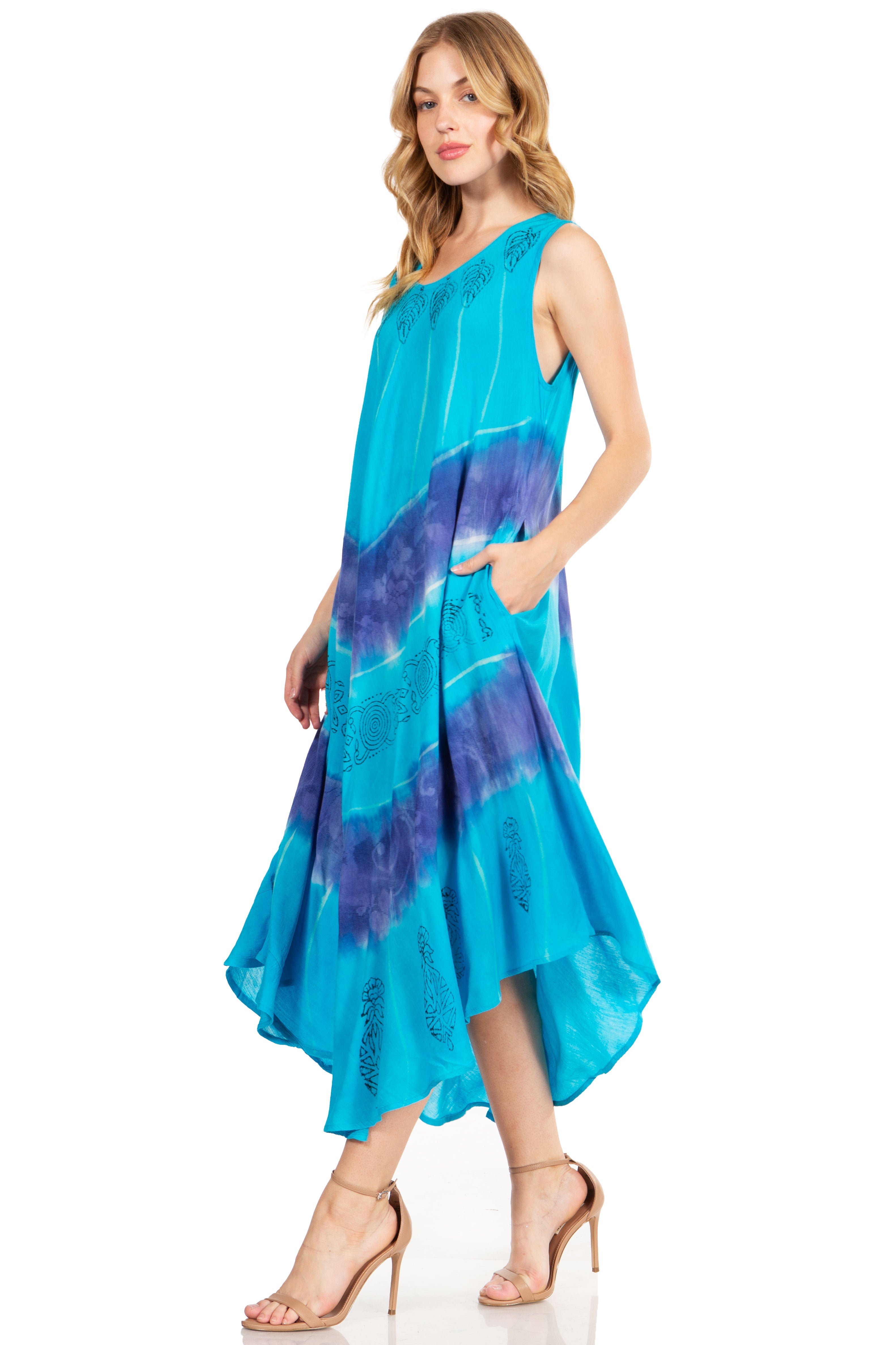 Sakkas - Starlight Third Tie Dye Caftan Dress
