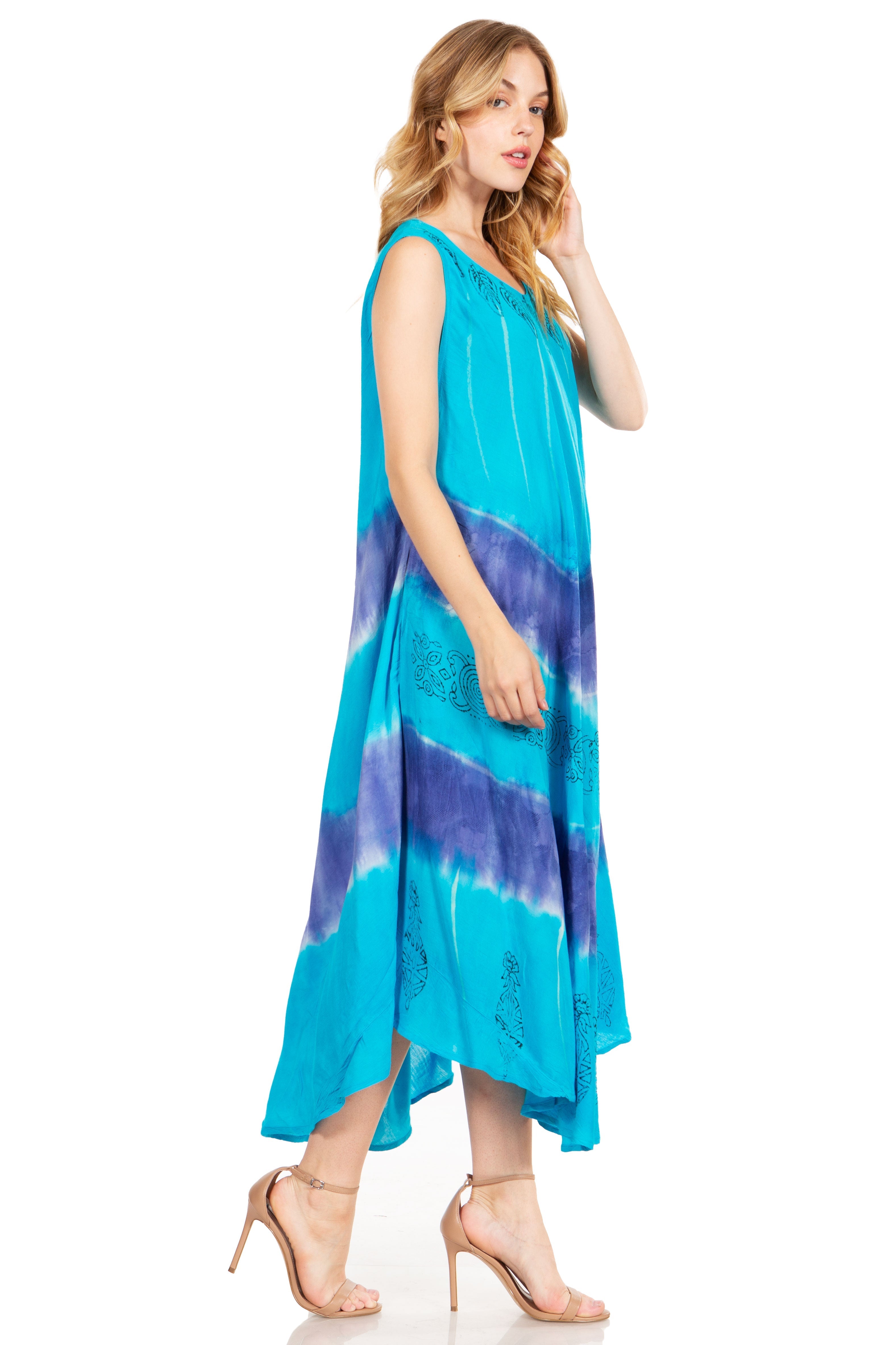 Sakkas - Starlight Third Tie Dye Caftan Dress