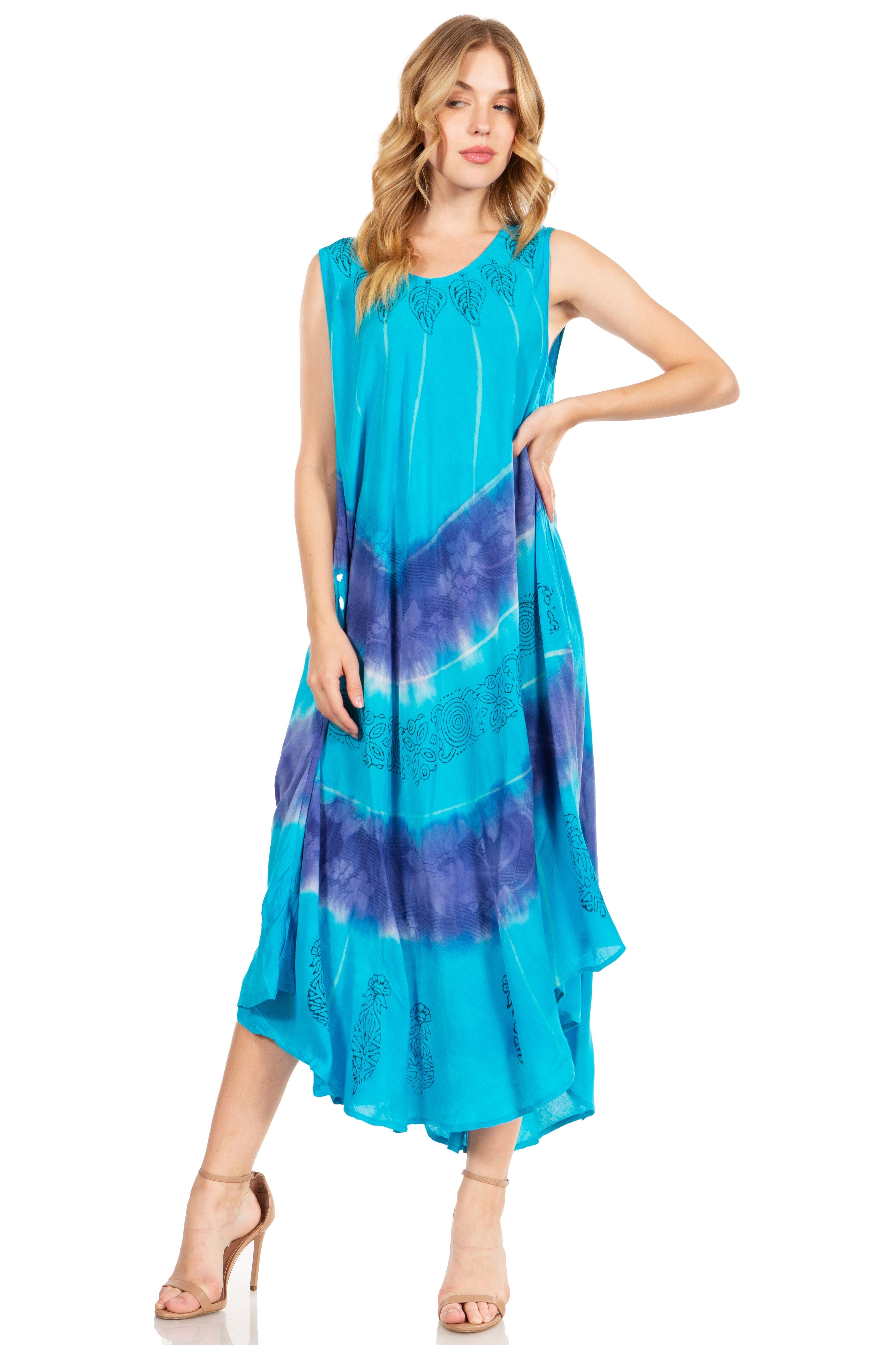 Sakkas - Starlight Third Tie Dye Caftan Dress