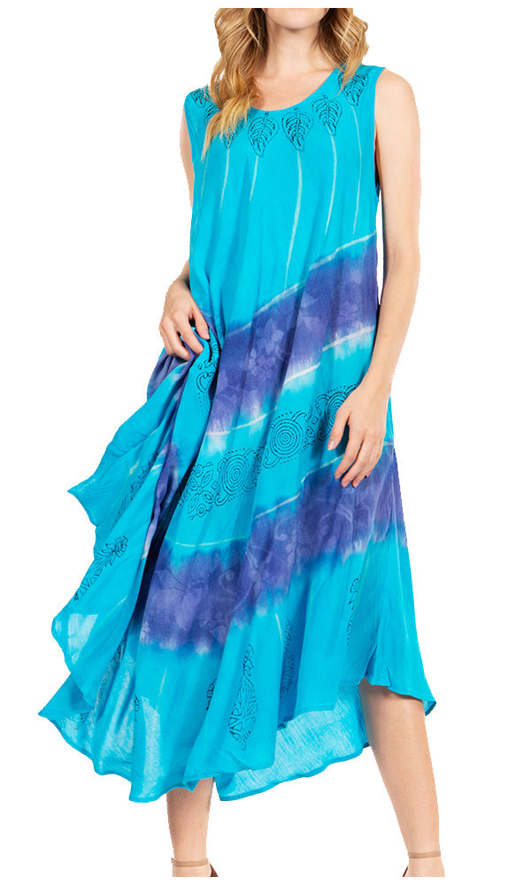 Sakkas - Starlight Third Tie Dye Caftan Dress