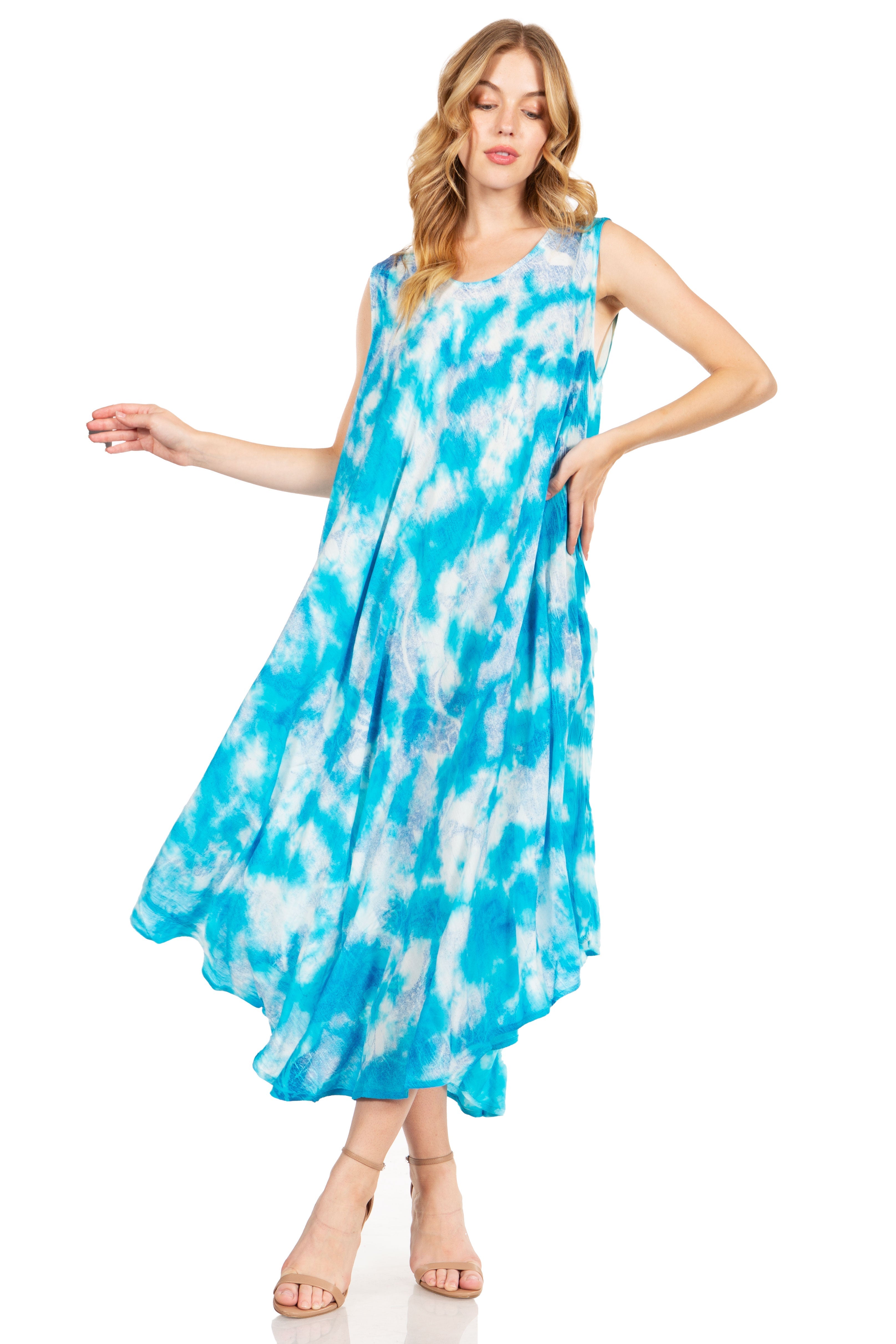 Sakkas - Starlight Third Tie Dye Caftan Dress