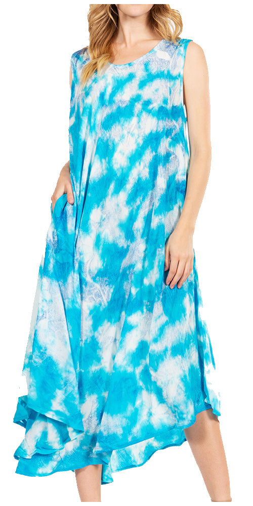 Sakkas - Starlight Third Tie Dye Caftan Dress