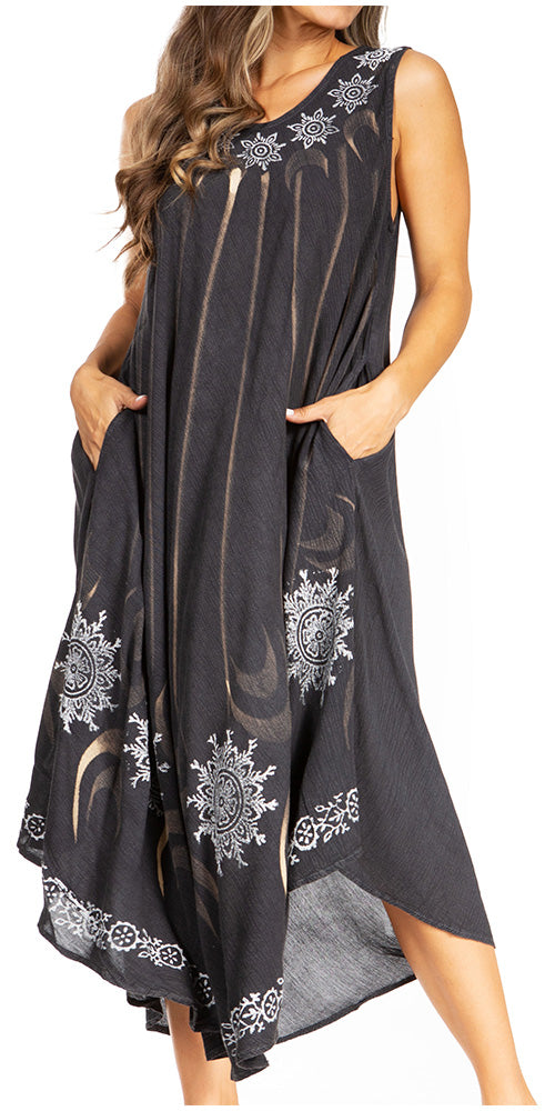 Sakkas - Starlight Fourth Tie Dye Caftan Tank Dres
