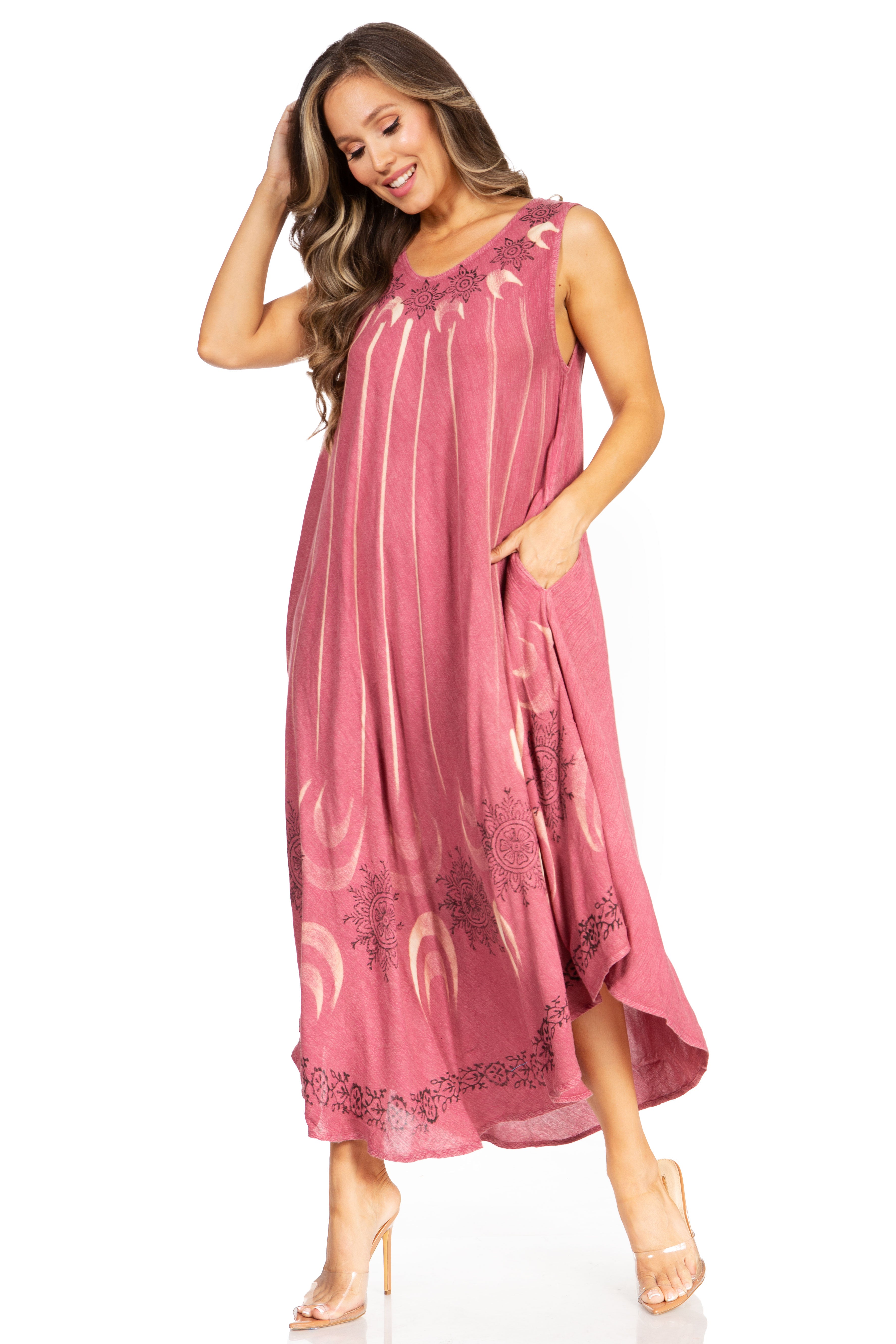 Sakkas - Starlight Fourth Tie Dye Caftan Tank Dres