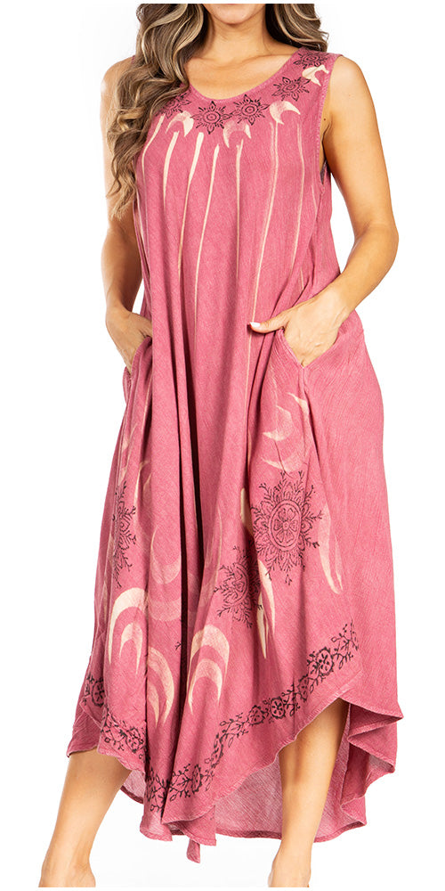Sakkas - Starlight Fourth Tie Dye Caftan Tank Dres