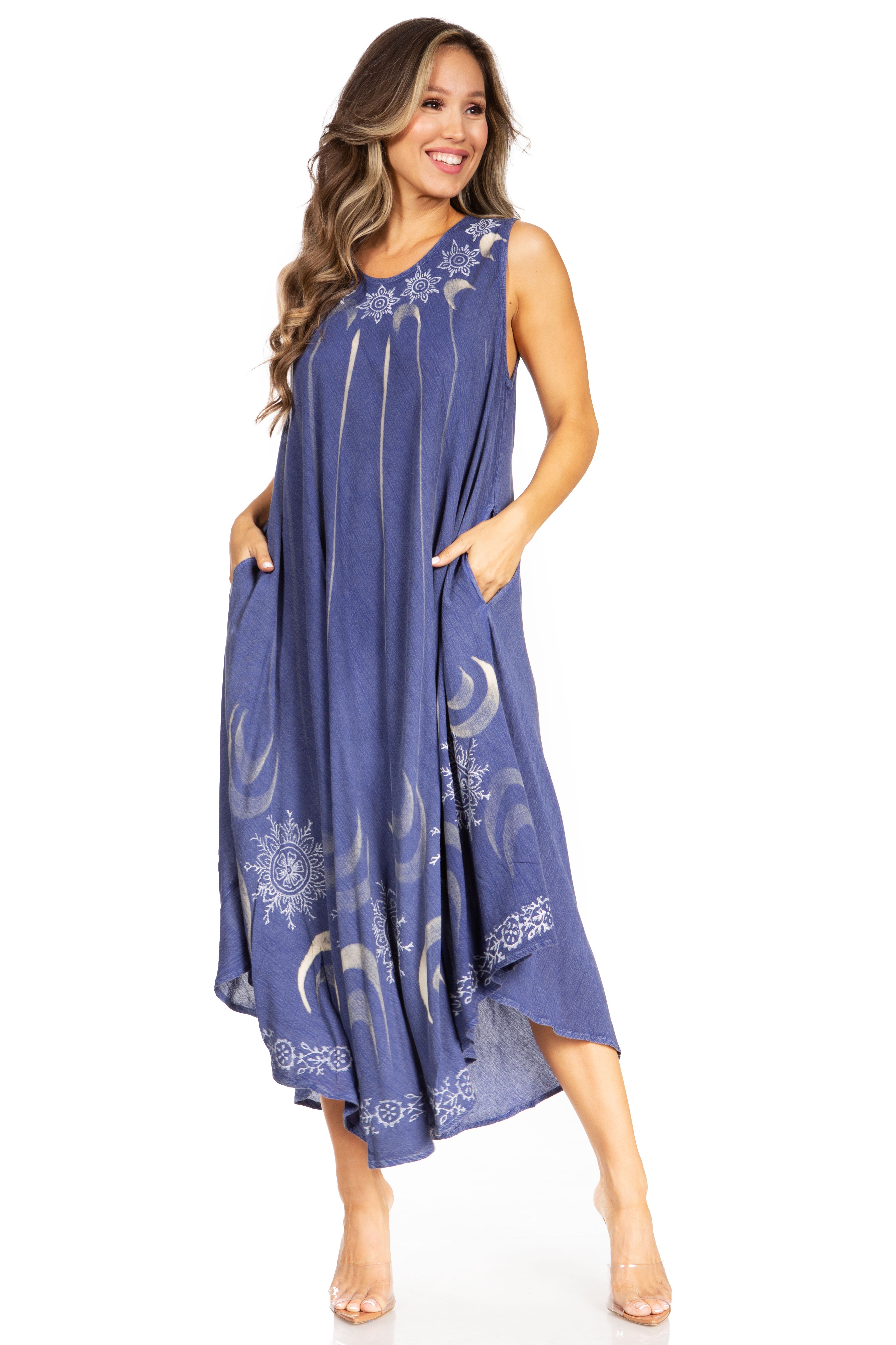 Sakkas - Starlight Fourth Tie Dye Caftan Tank Dres