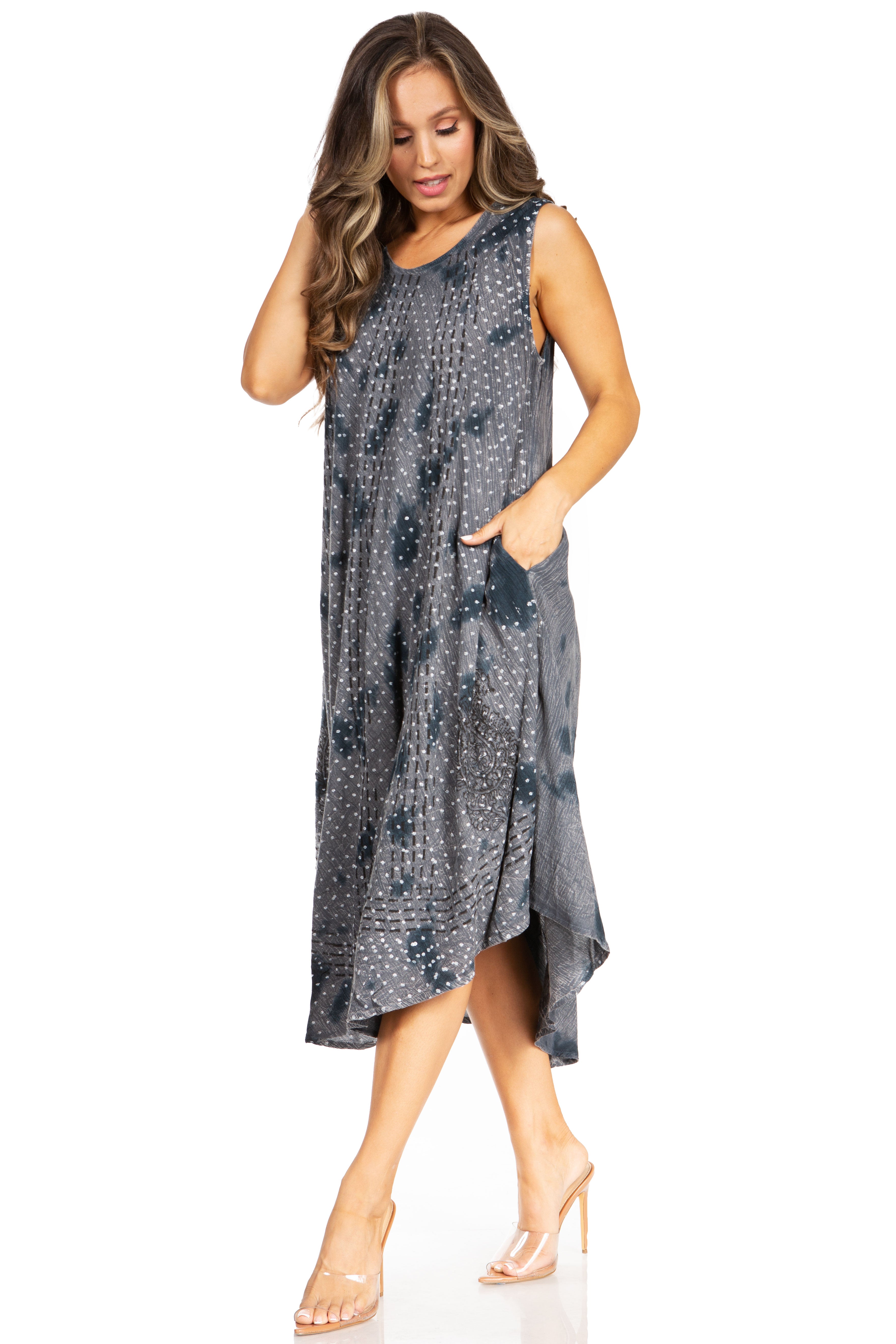 Sakkas - Starlight Fourth Tie Dye Caftan Tank Dres