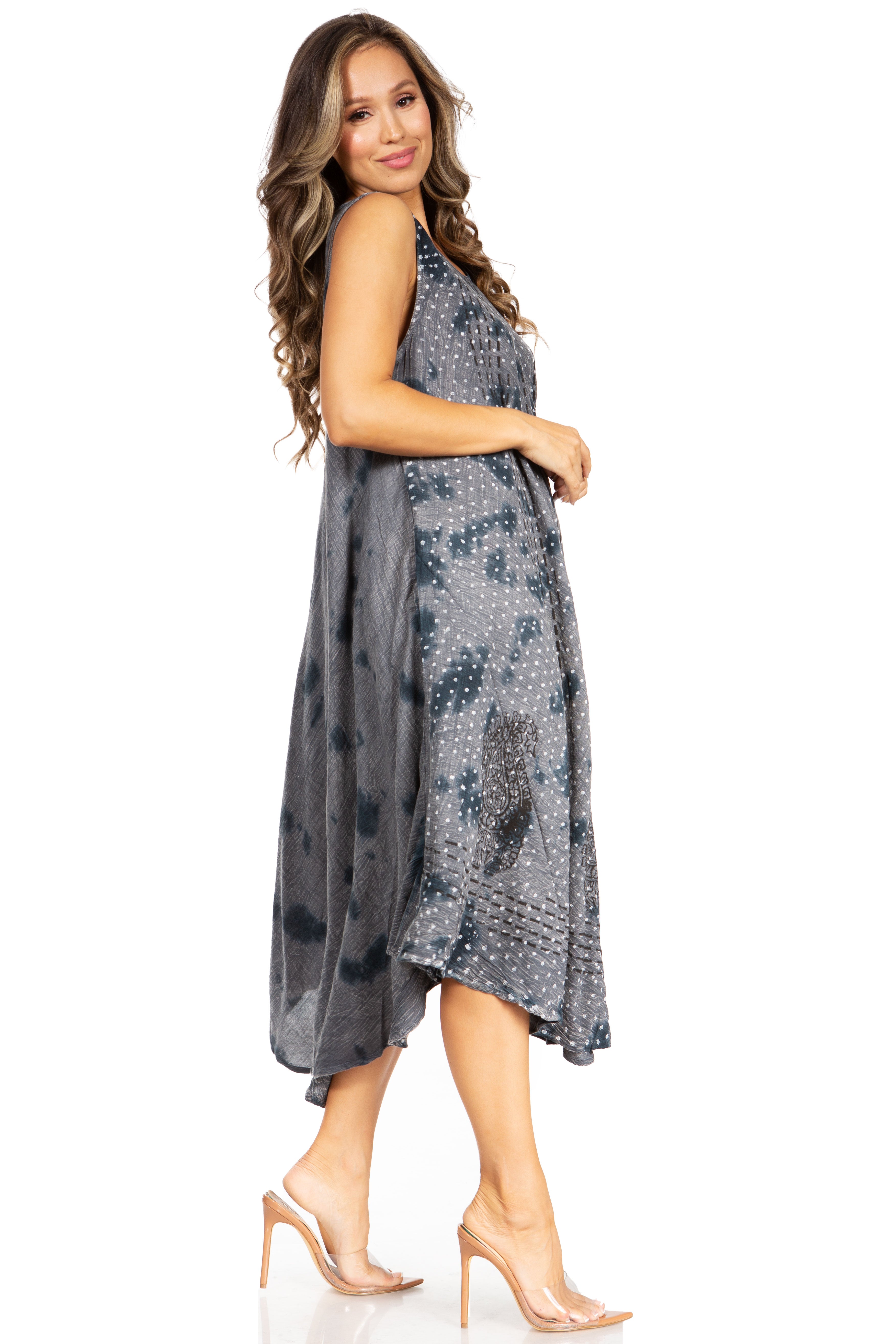 Sakkas - Starlight Fourth Tie Dye Caftan Tank Dres