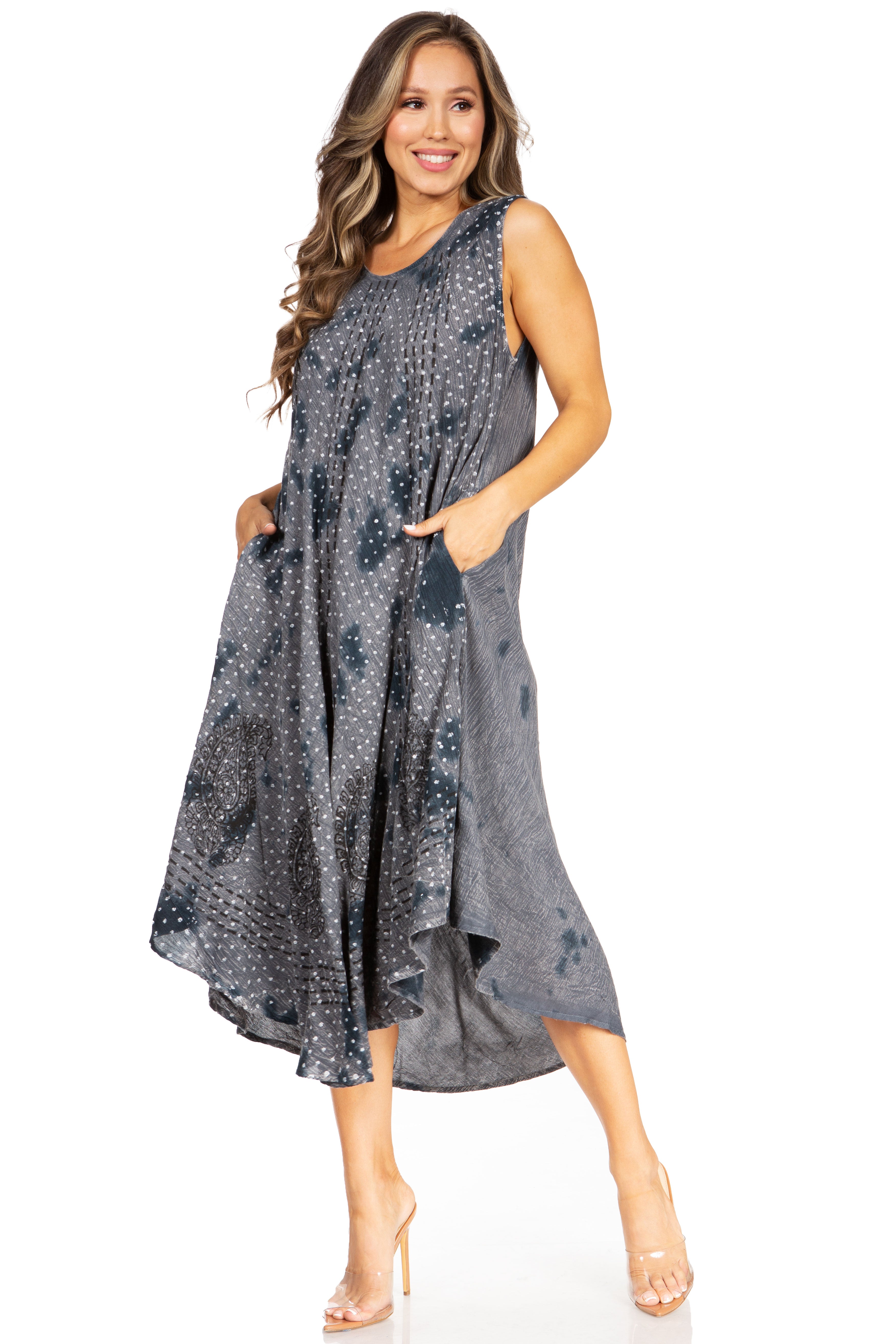 Sakkas - Starlight Fourth Tie Dye Caftan Tank Dres