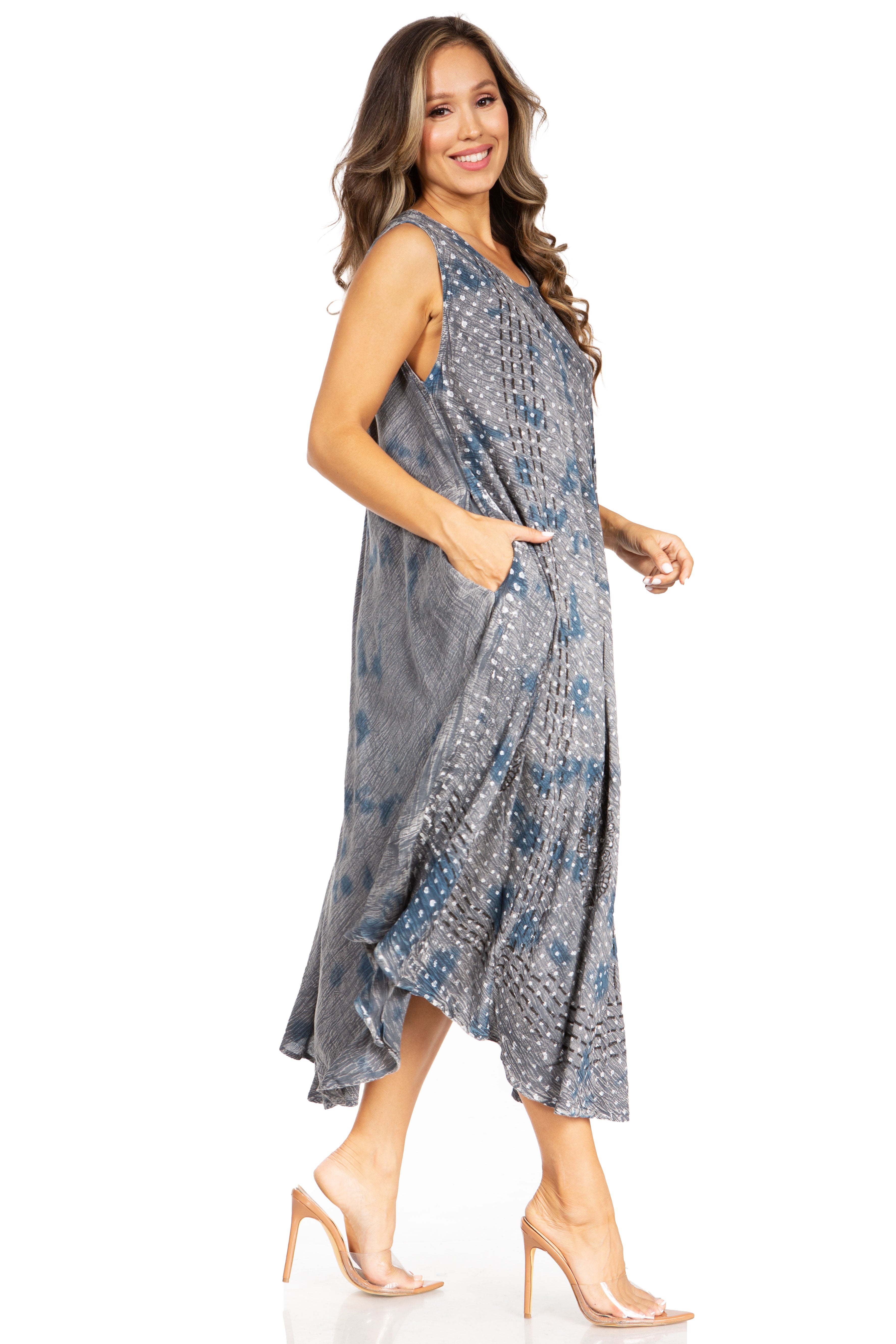 Sakkas - Starlight Fourth Tie Dye Caftan Tank Dres